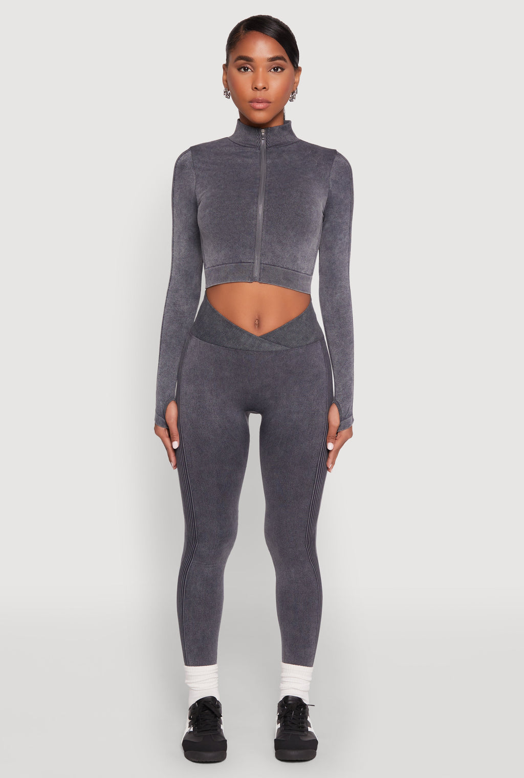 Seamless Mineral Wash Ruched High Waisted Leggings