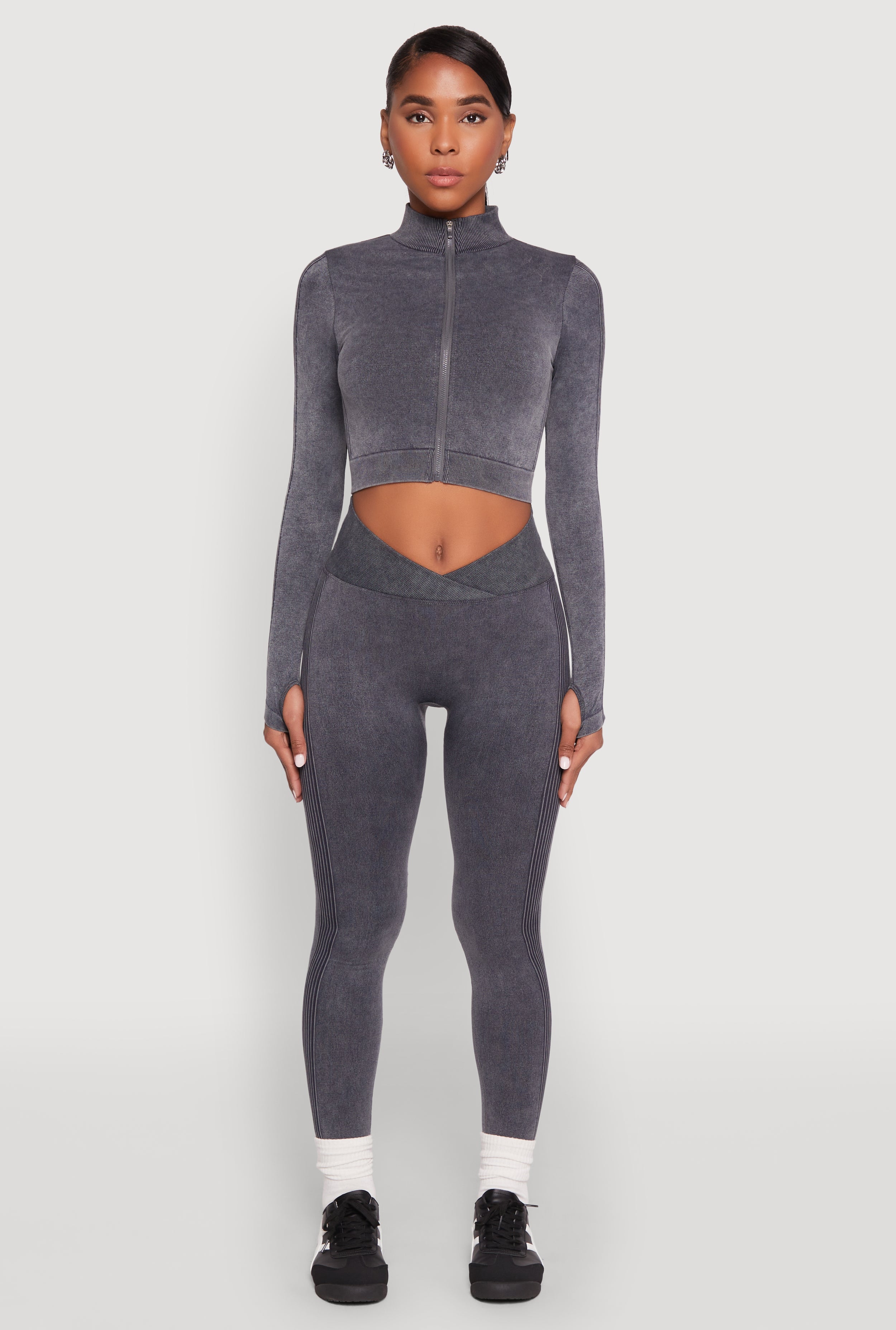 Seamless Mineral Wash Ruched High Waisted Leggings