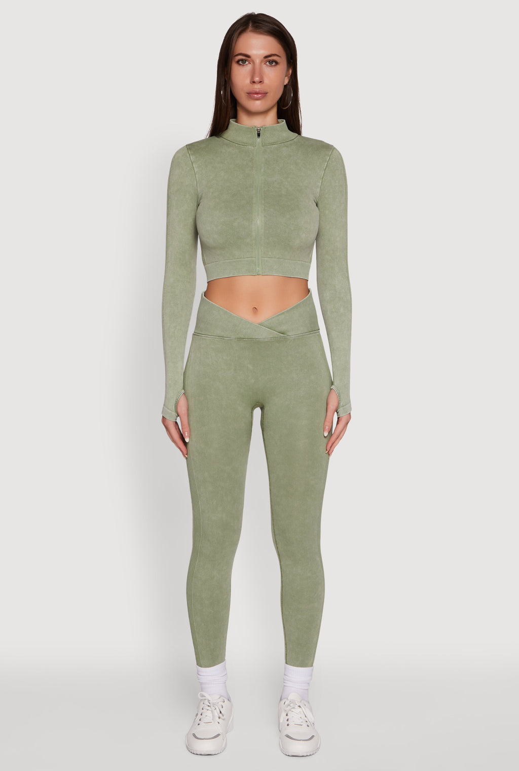 Seamless Mineral Wash Ruched High Waisted Leggings