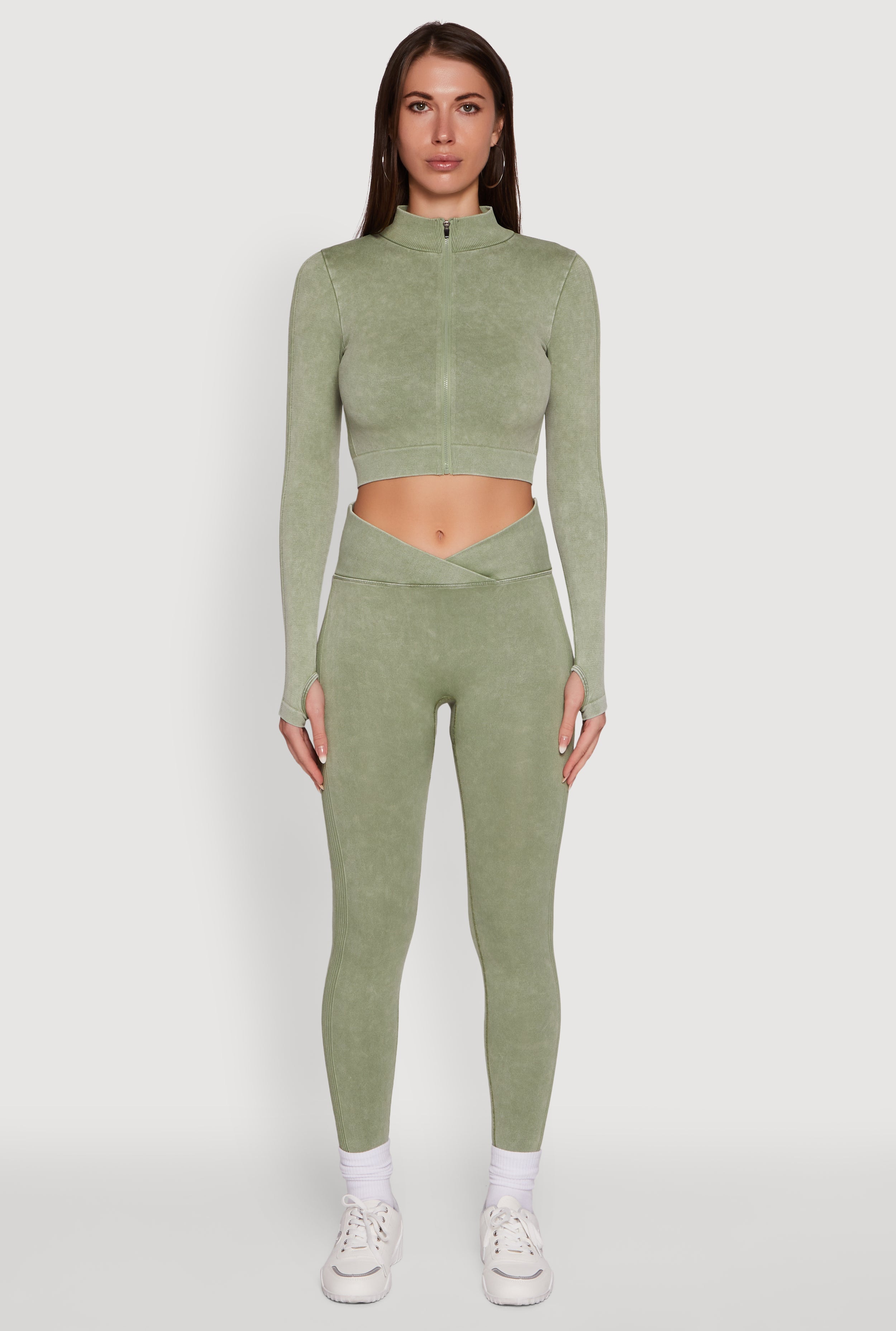 Seamless Mineral Wash Ruched High Waisted Leggings