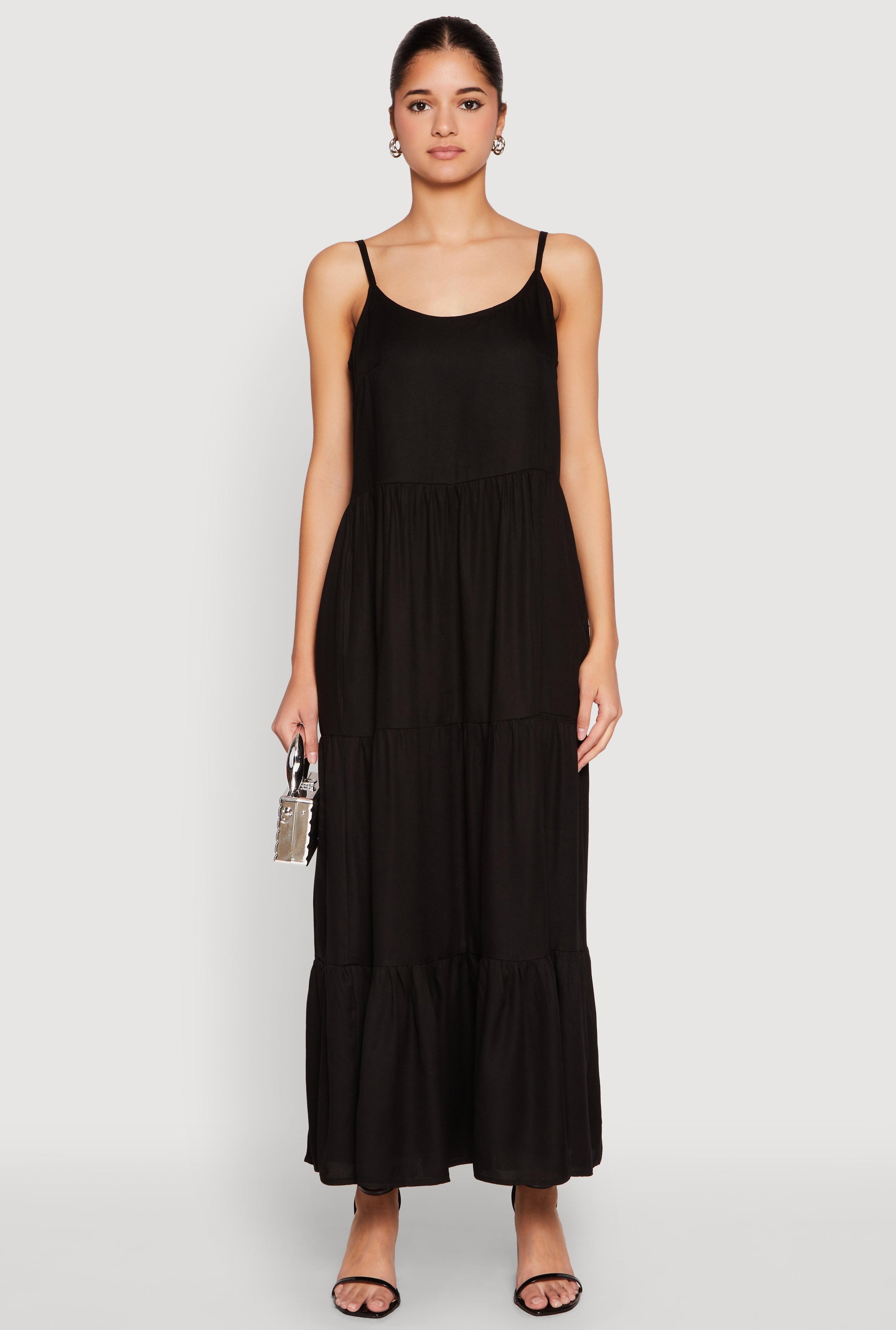 Scoop Neck Tiered Maxi Dress