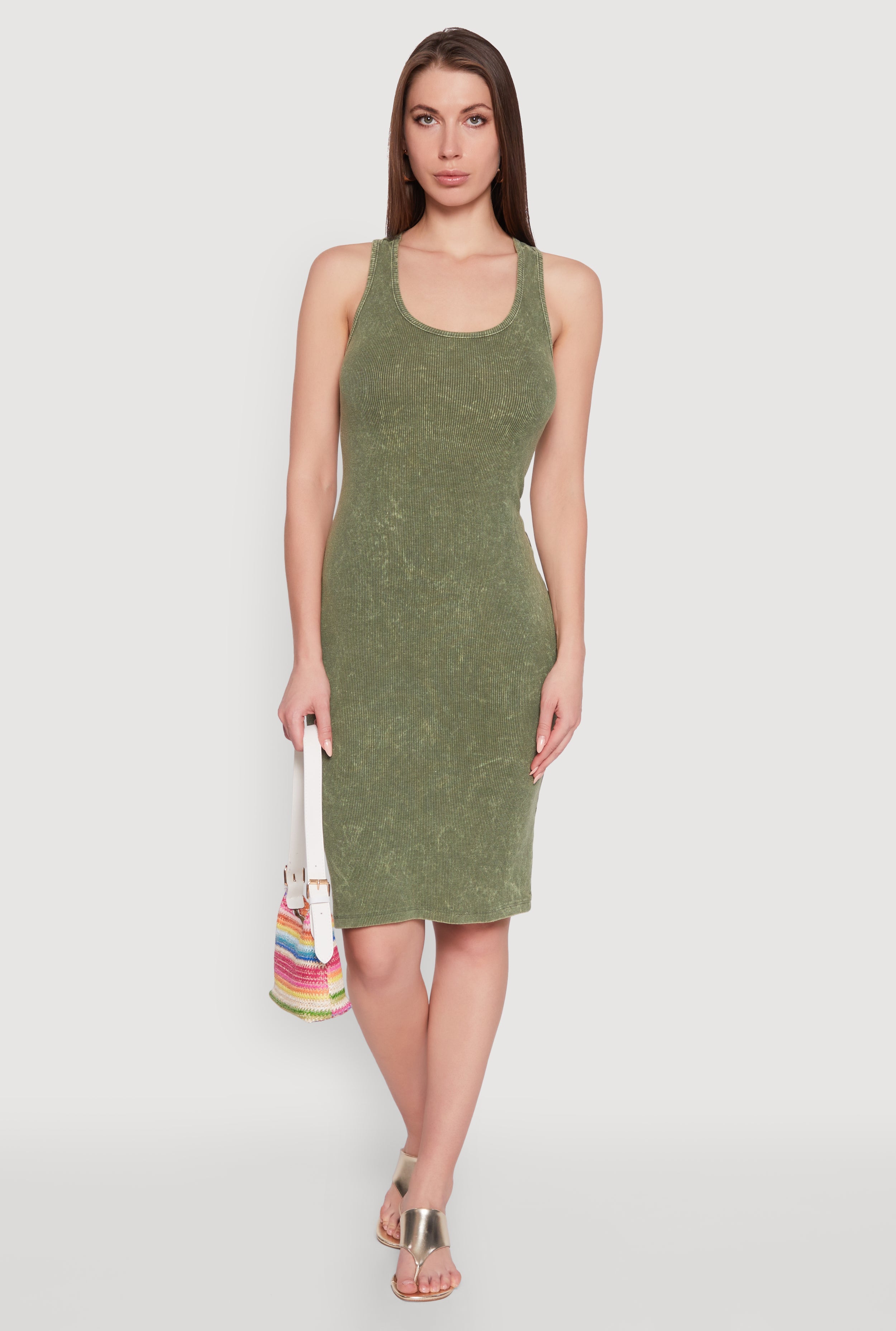 Trendy Mineral Wash Scoop Neck Racerback Tank Dress