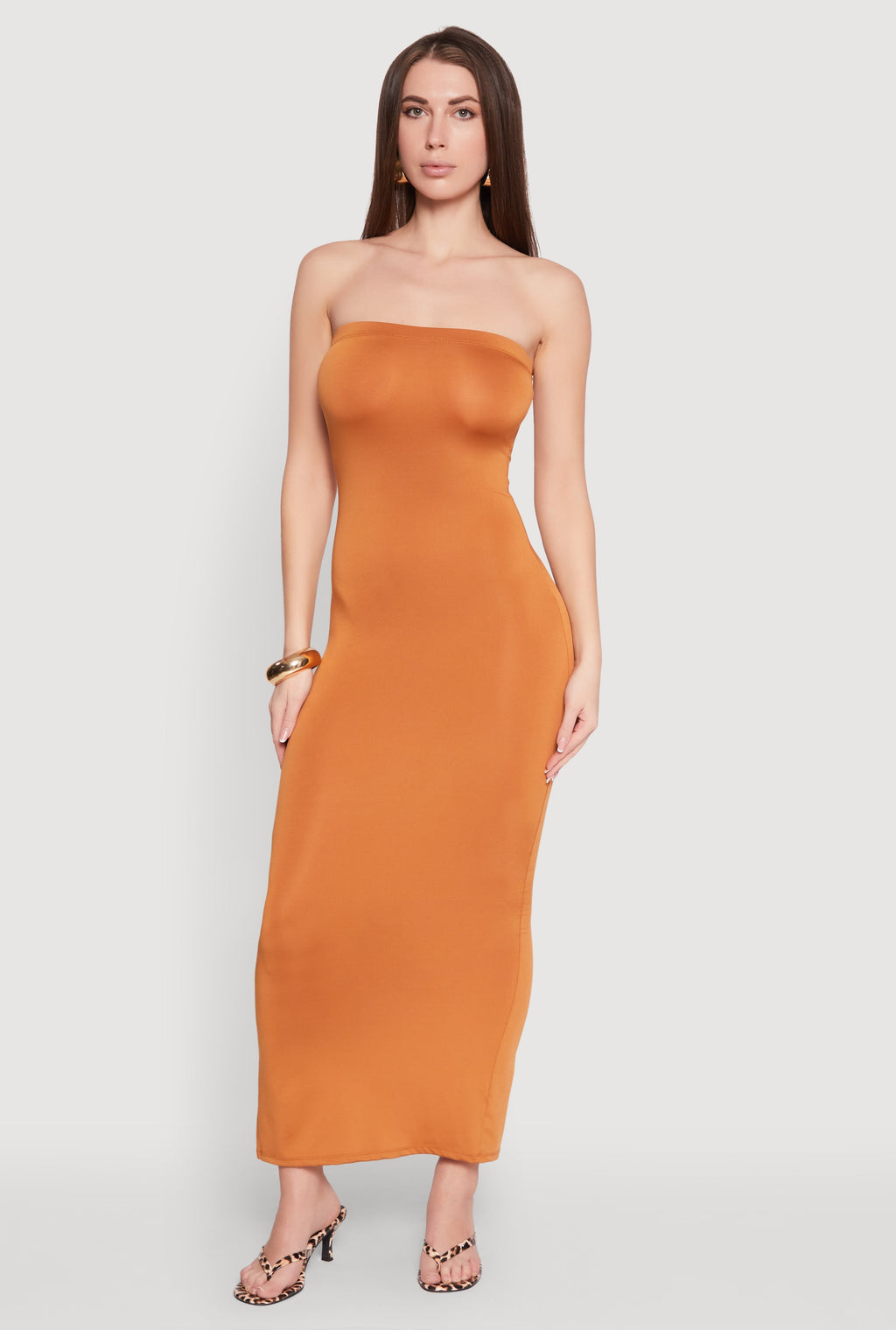 Slit Back Maxi Tube Dress