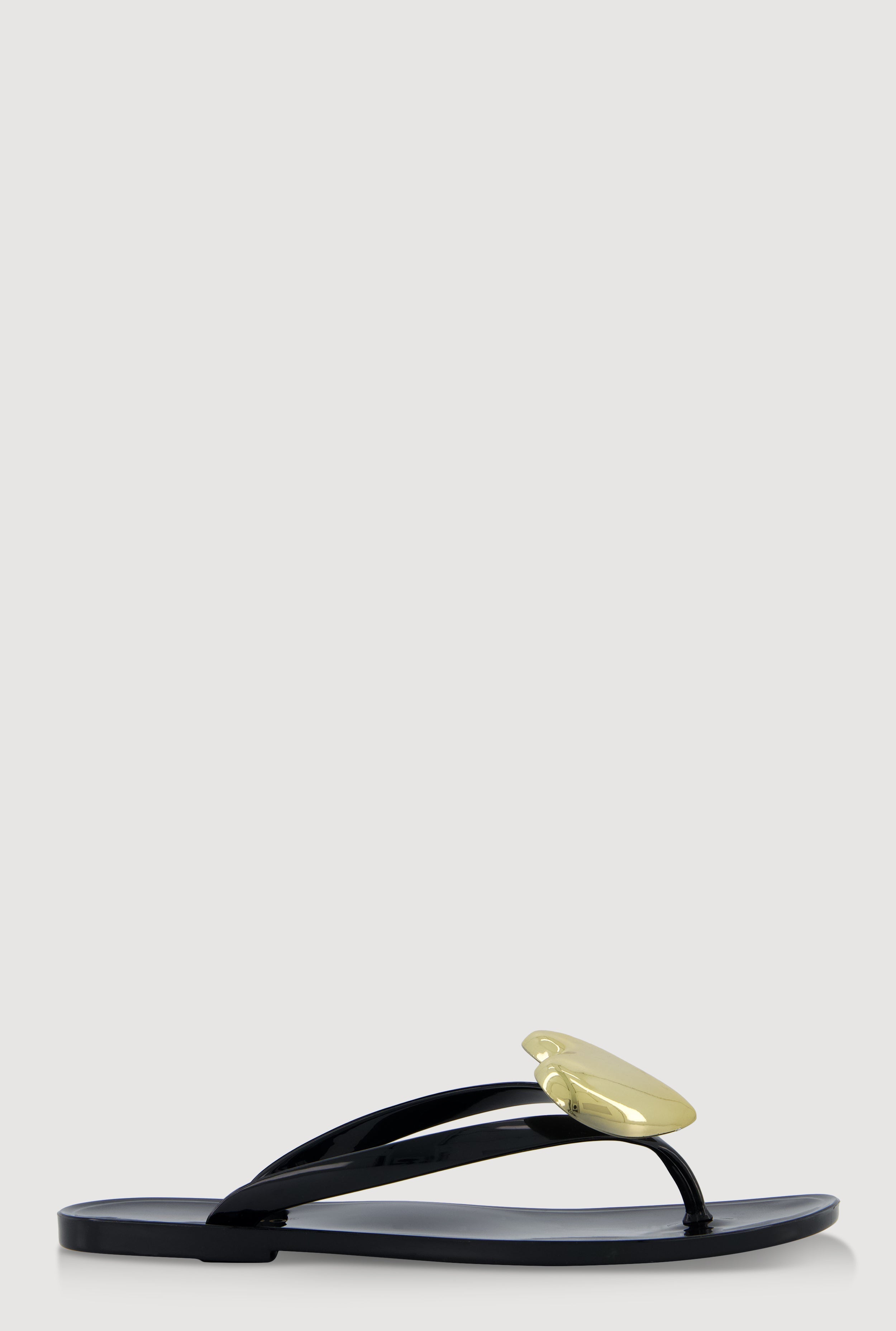 Heart Pendant Jelly Thong Sandals