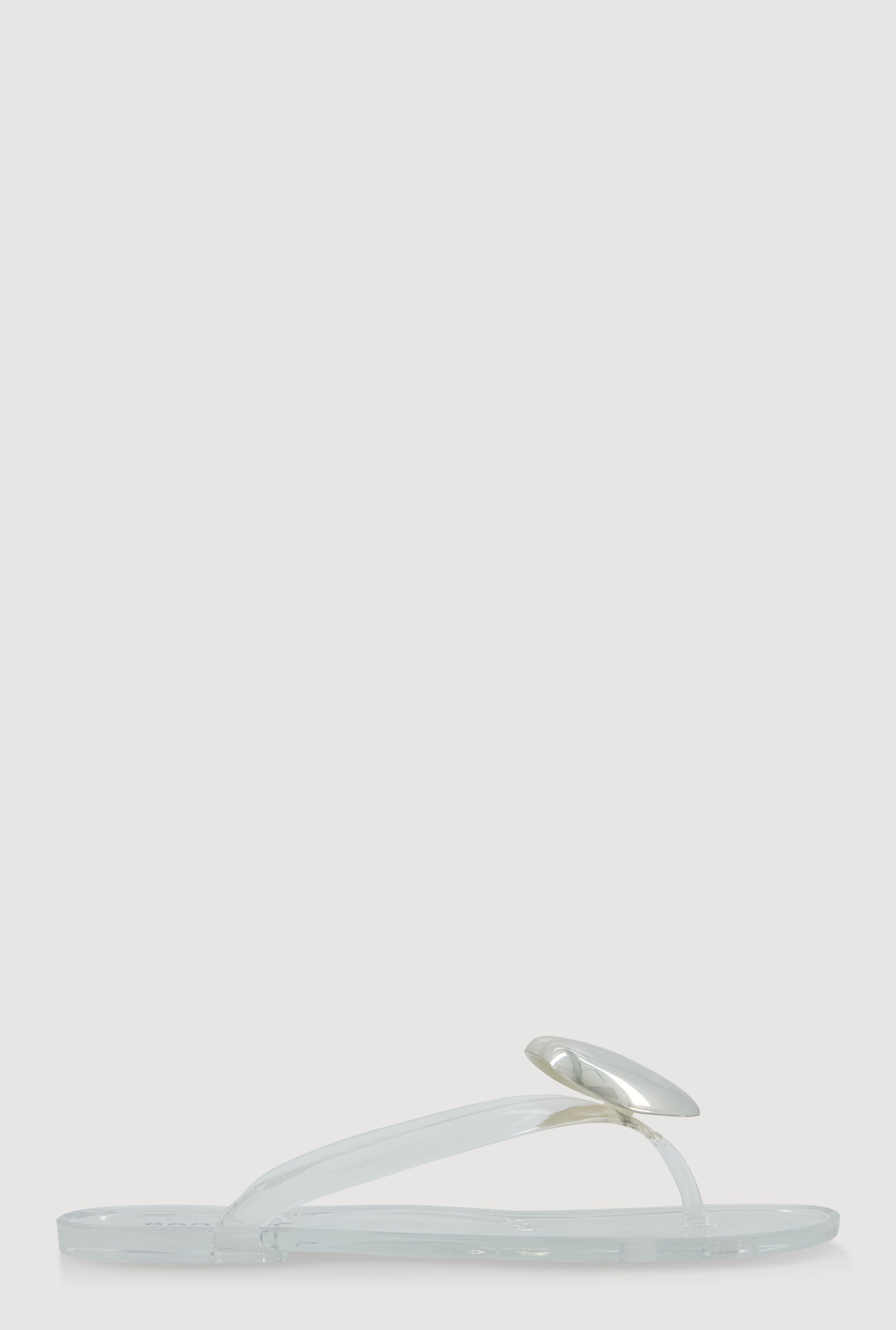 Heart Pendant Jelly Thong Sandals