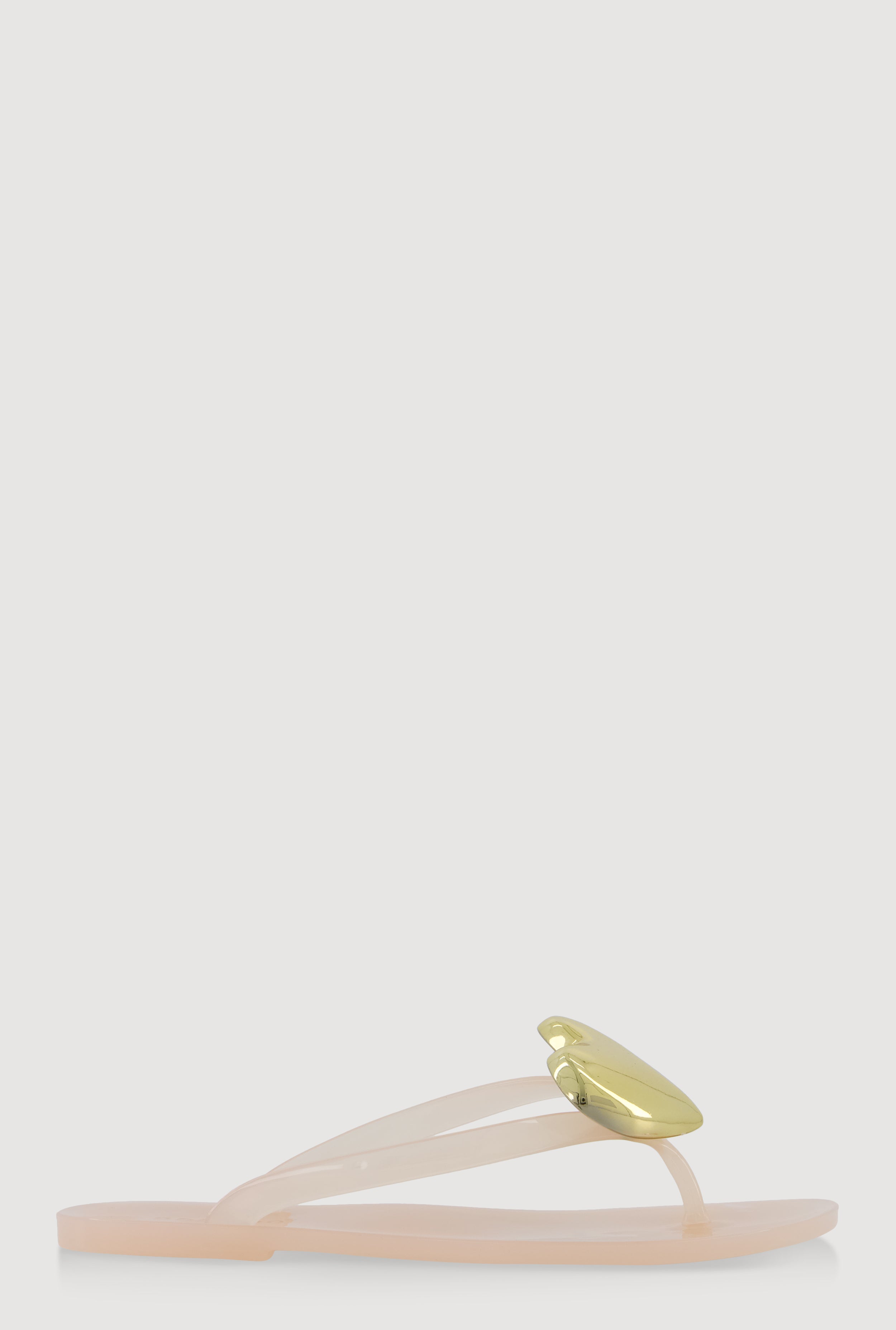 Heart Pendant Jelly Thong Sandals