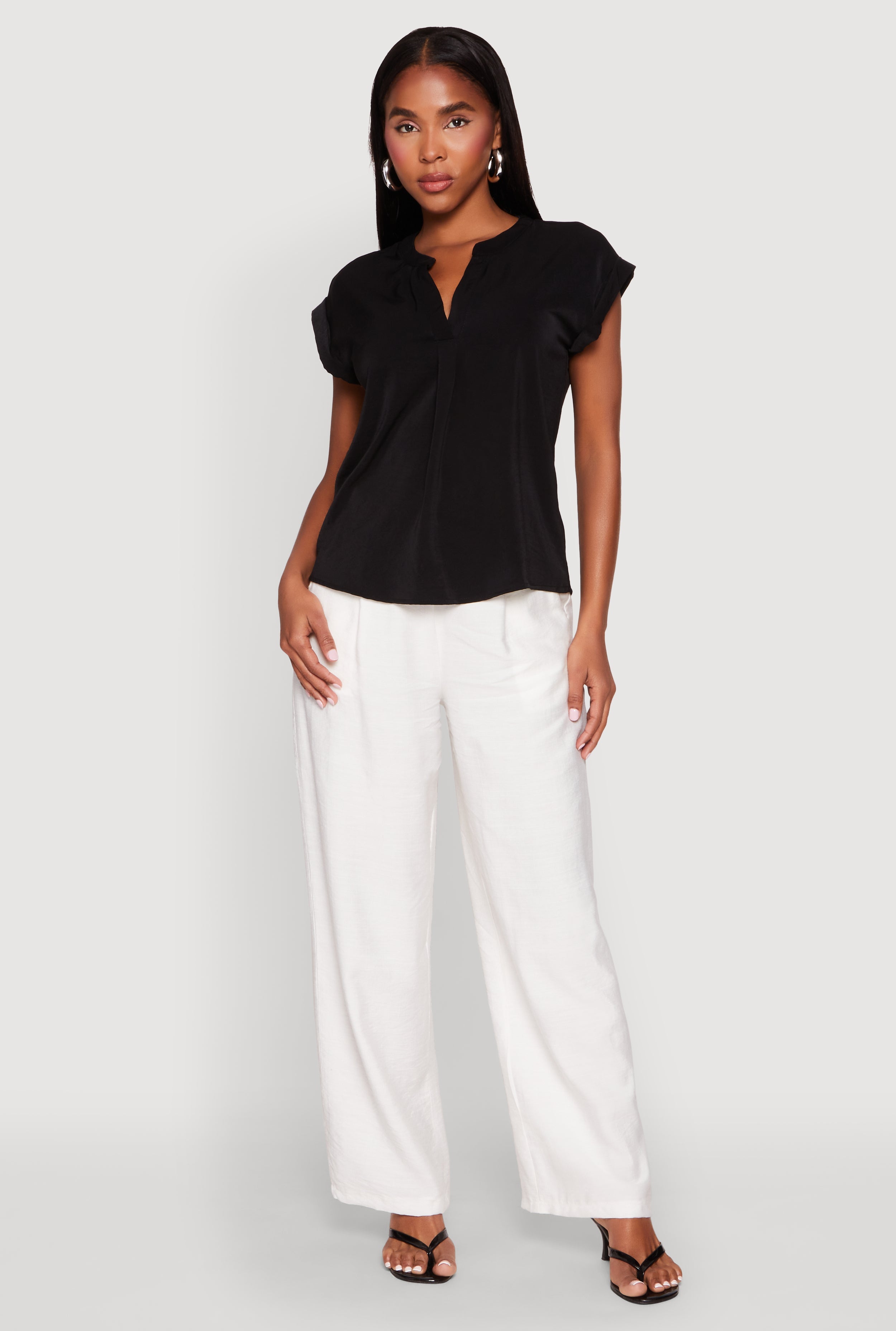 Iris Airy Notch Neck Blouse