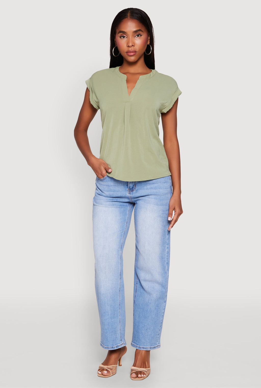 Iris Airy Notch Neck Blouse