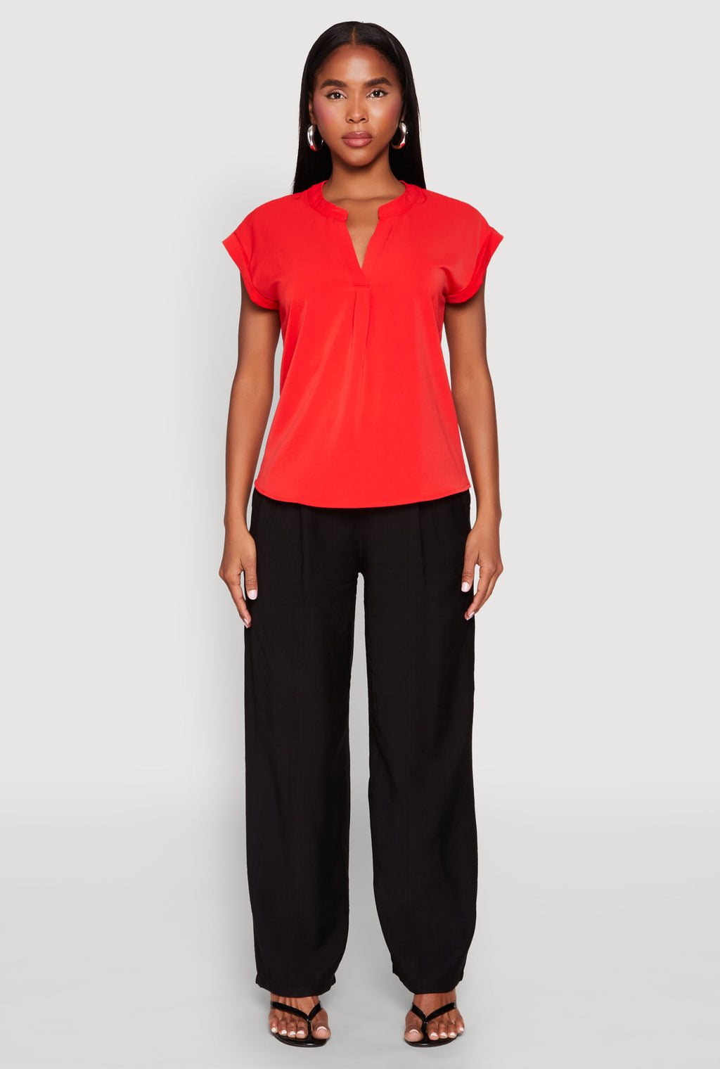 Iris Airy Notch Neck Blouse