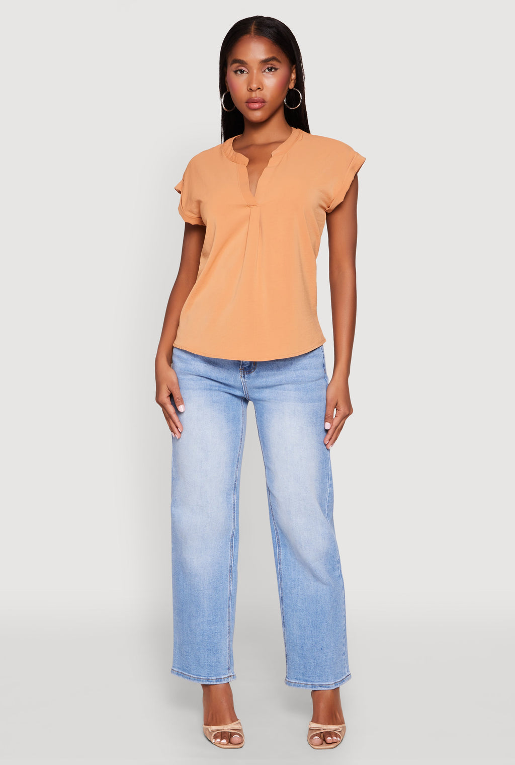 Iris Airy Notch Neck Blouse