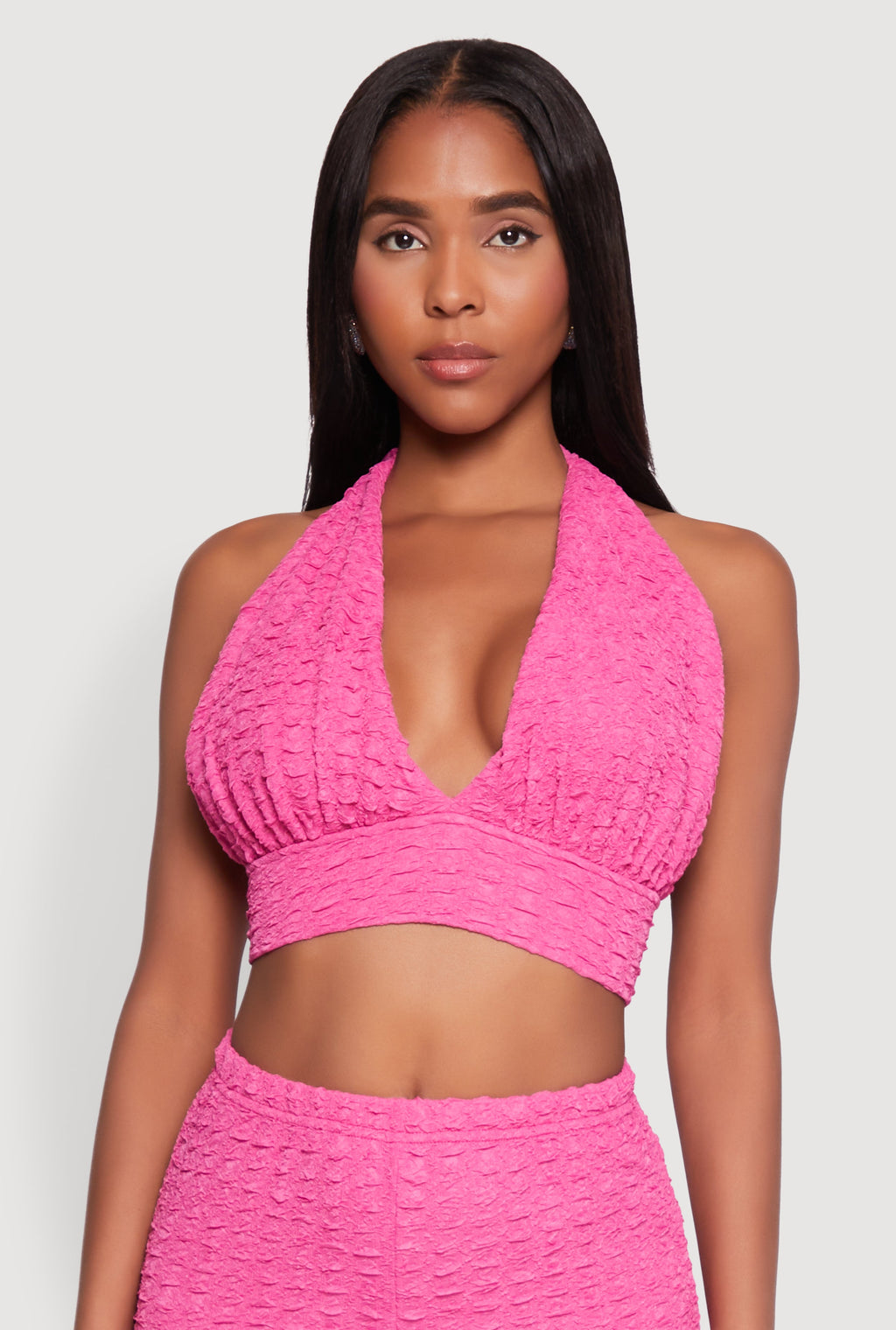 Bubble Knit Tie Back Halter Top