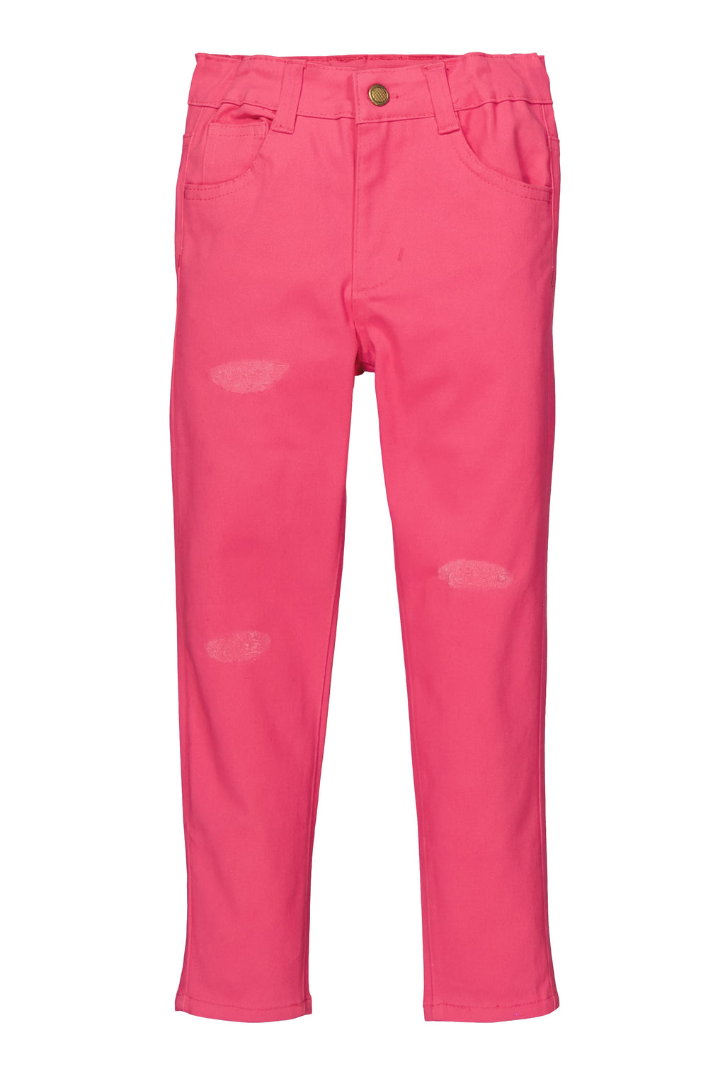 Little Girls Twill Frayed Detail Skinny Pants
