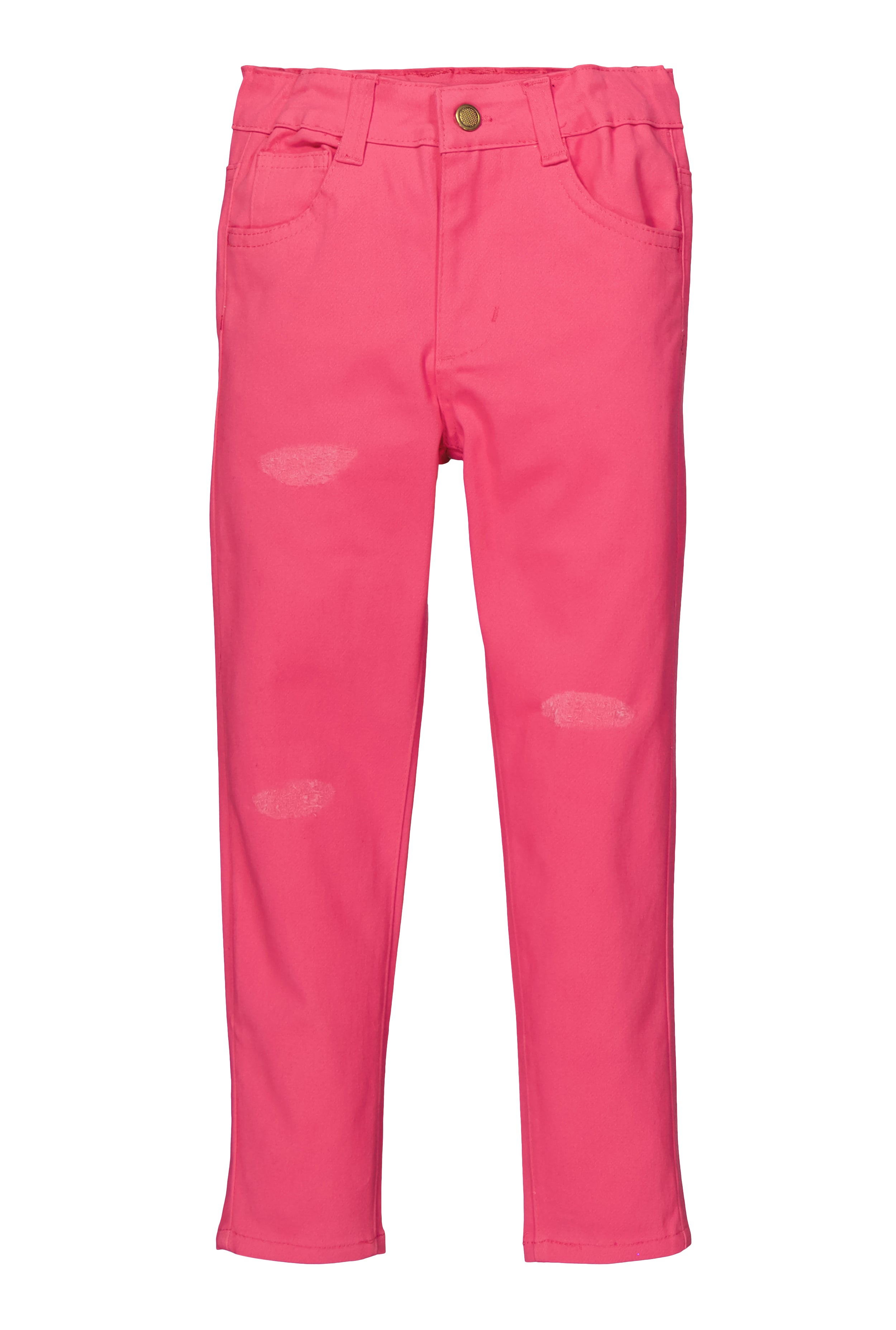 Little Girls Twill Frayed Detail Skinny Pants