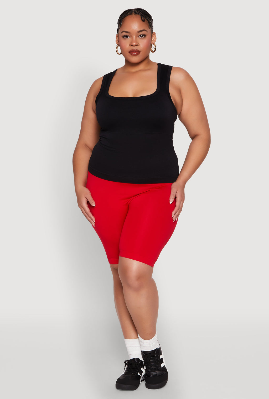 Plus Size Seamless Square Neck Tank Top
