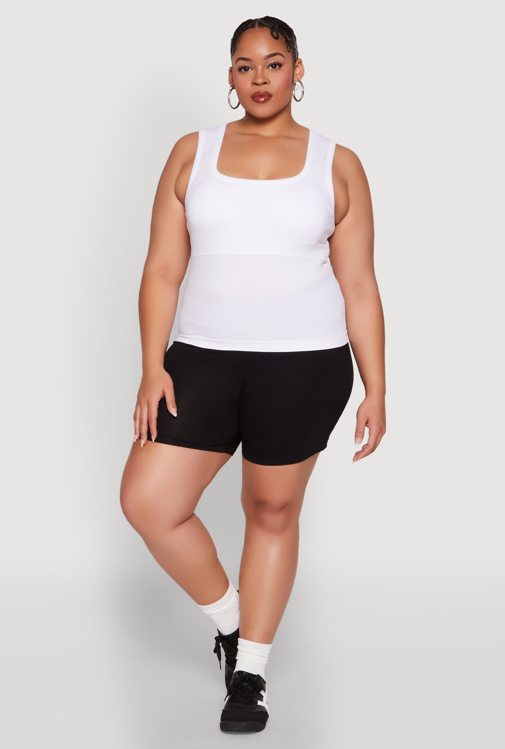 Plus Size Seamless Square Neck Tank Top