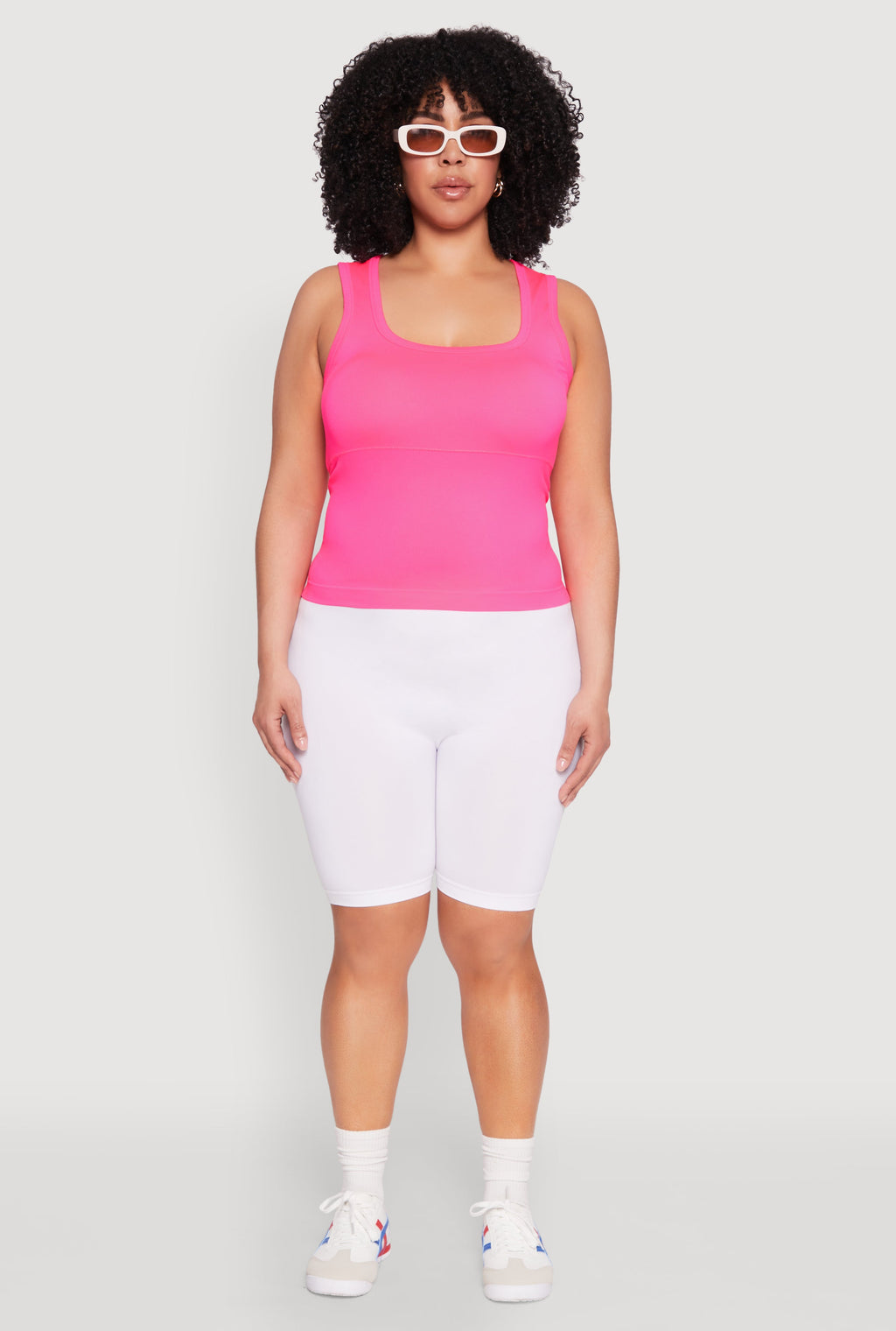 Plus Size Seamless Square Neck Tank Top