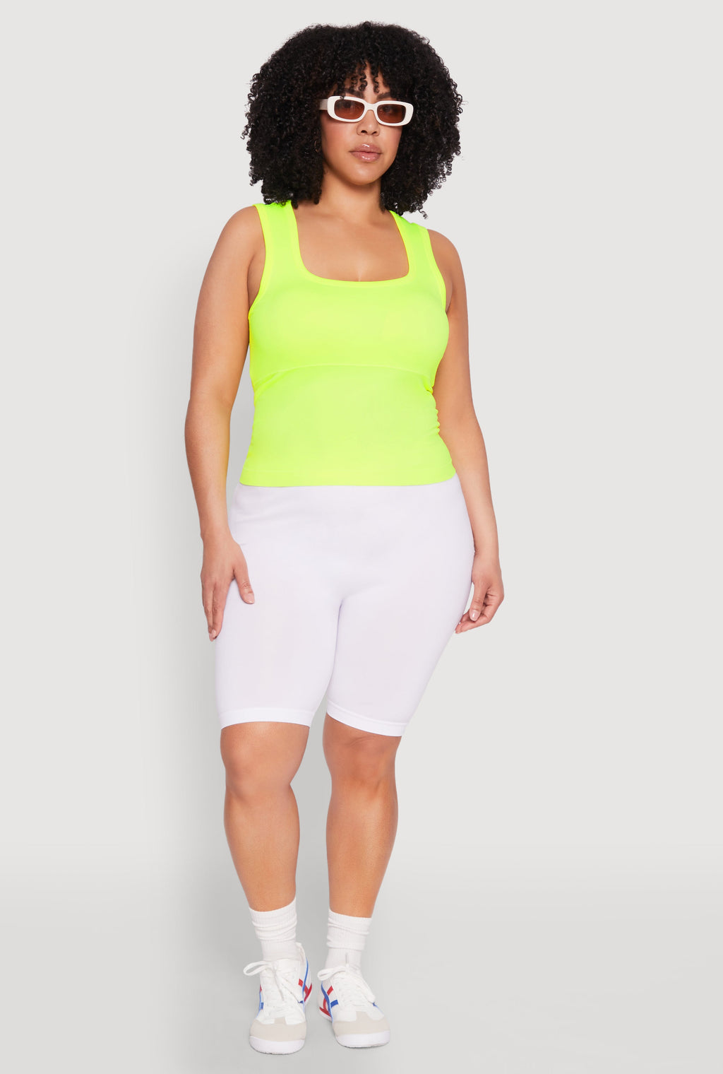 Plus Size Seamless Square Neck Tank Top