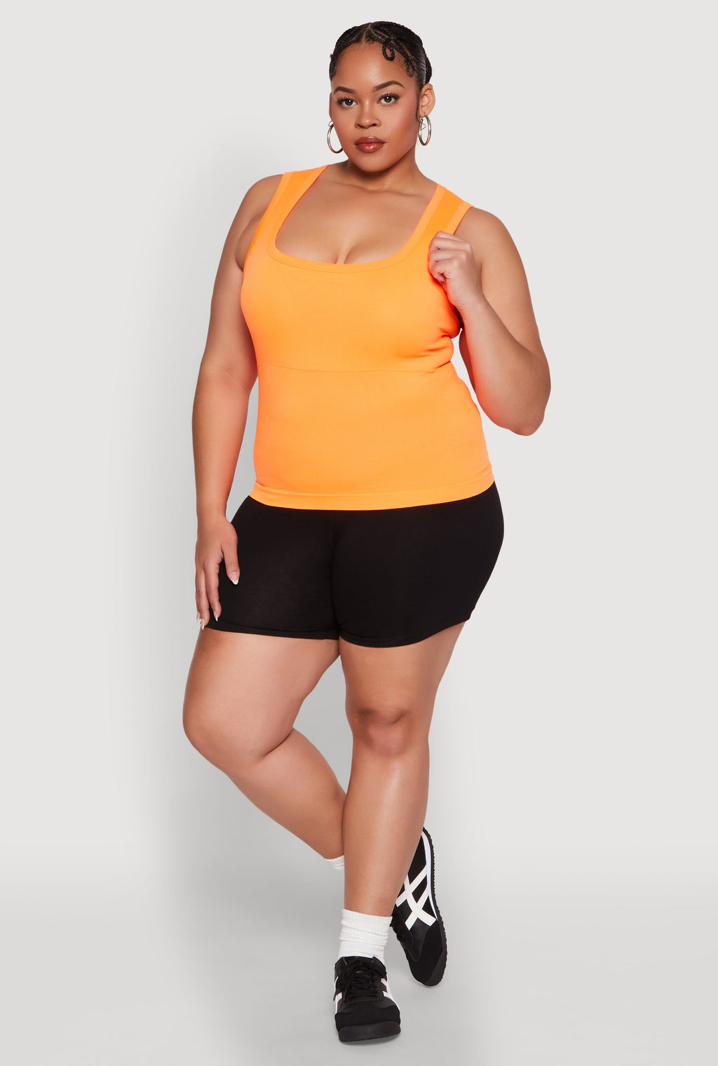 Plus Size Seamless Square Neck Tank Top