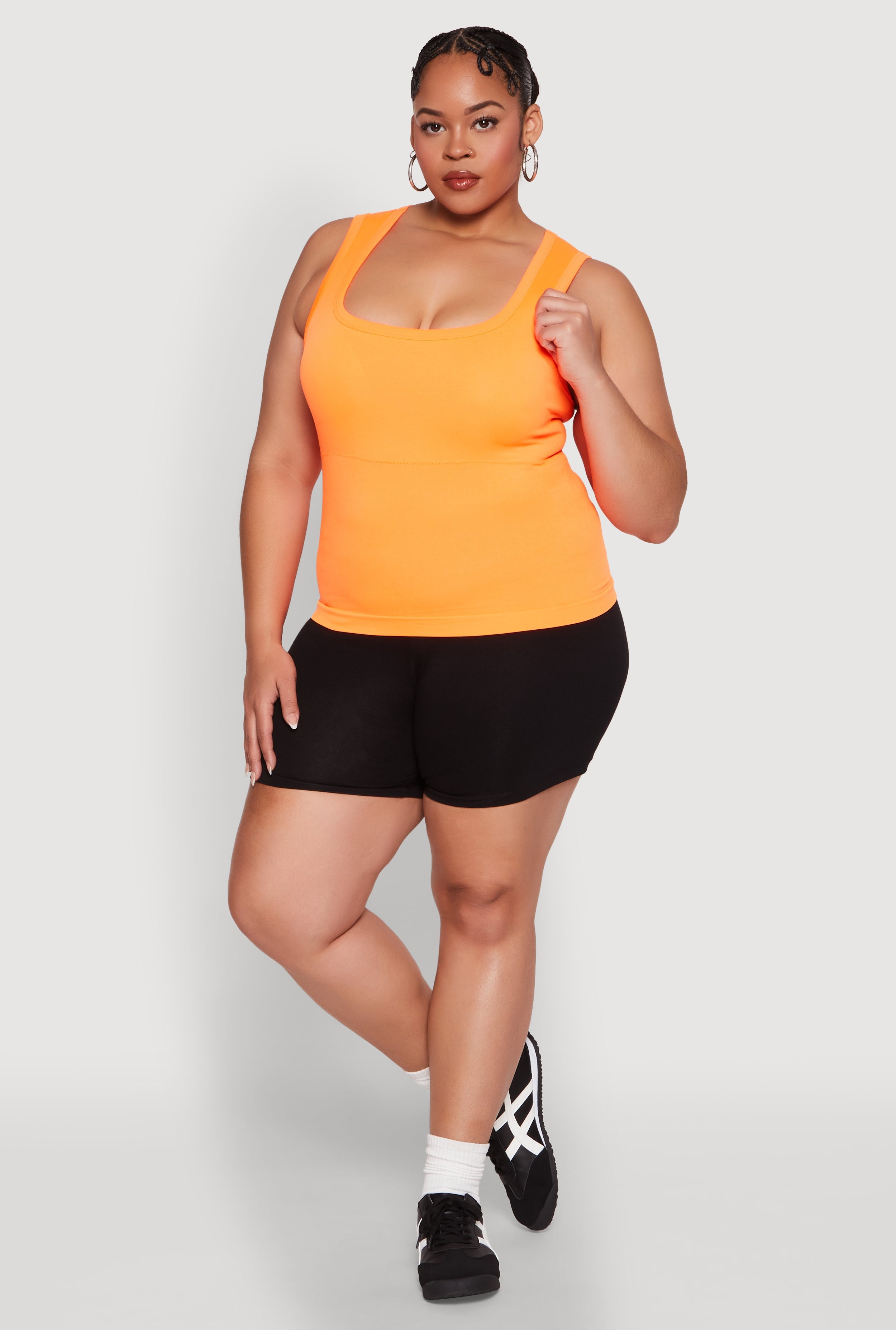 Plus Size Seamless Square Neck Tank Top