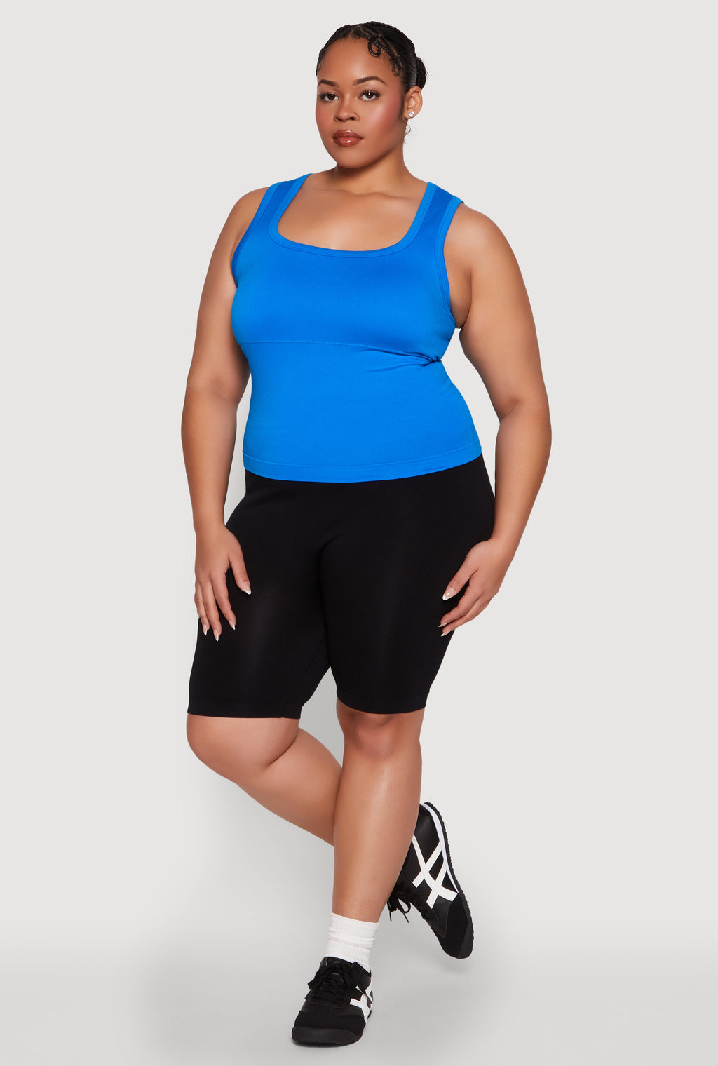 Plus Size Seamless Square Neck Tank Top