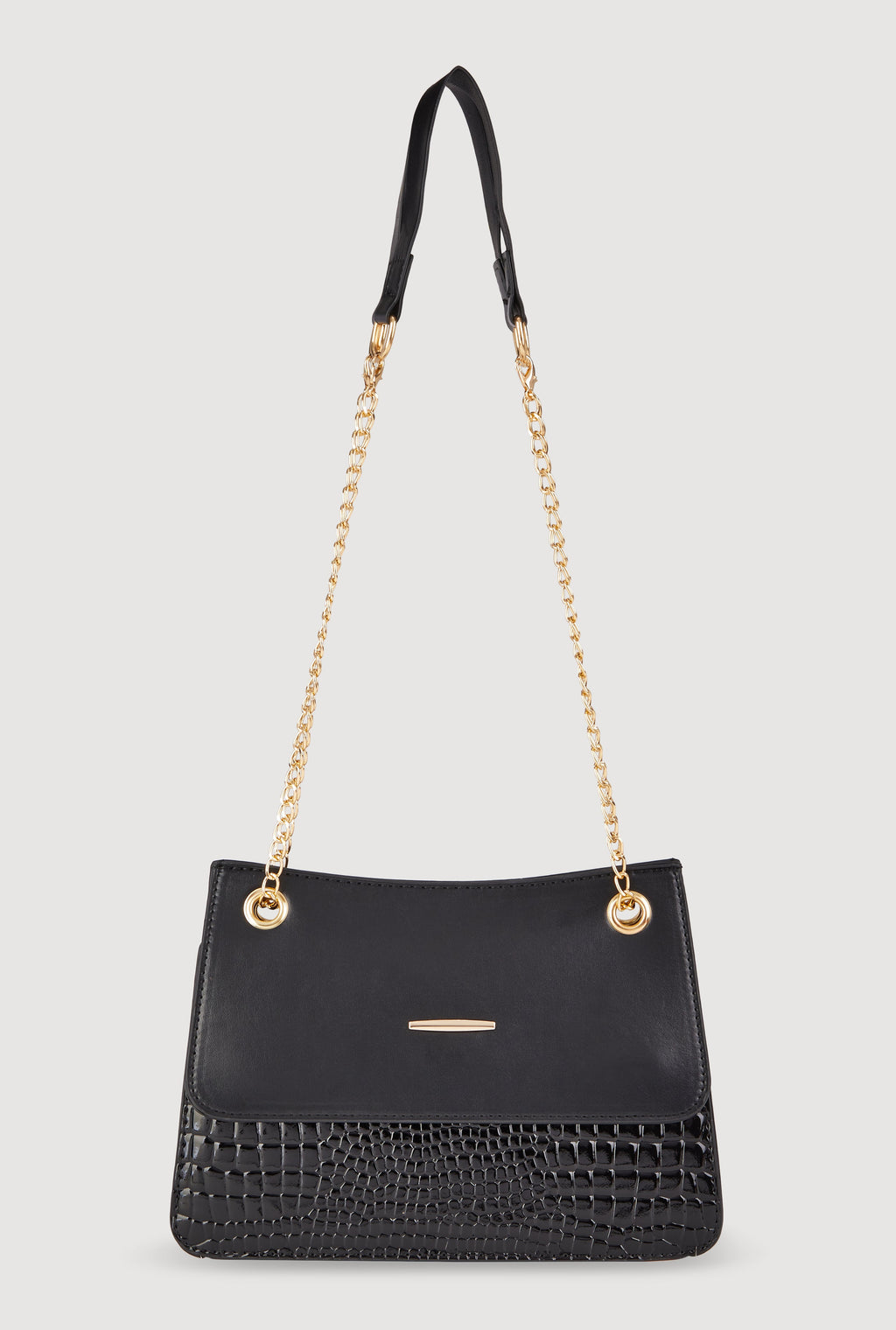 Chic Metallic Faux Leather Crossbody Bag with Removable Strap