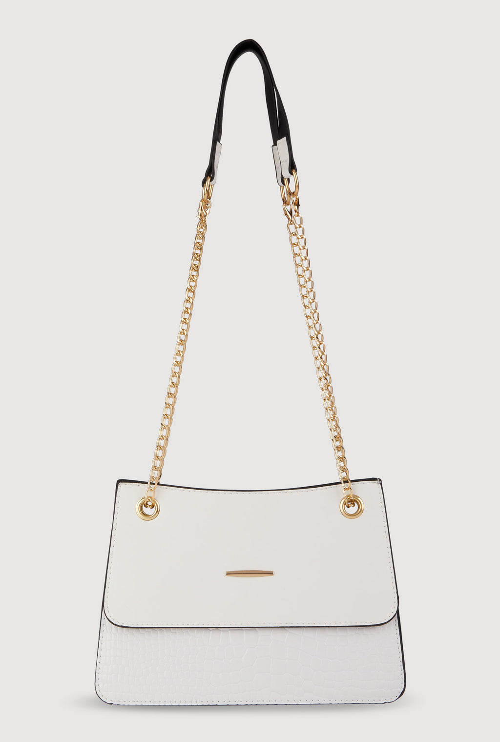 Chic Metallic Faux Leather Crossbody Bag with Removable Strap