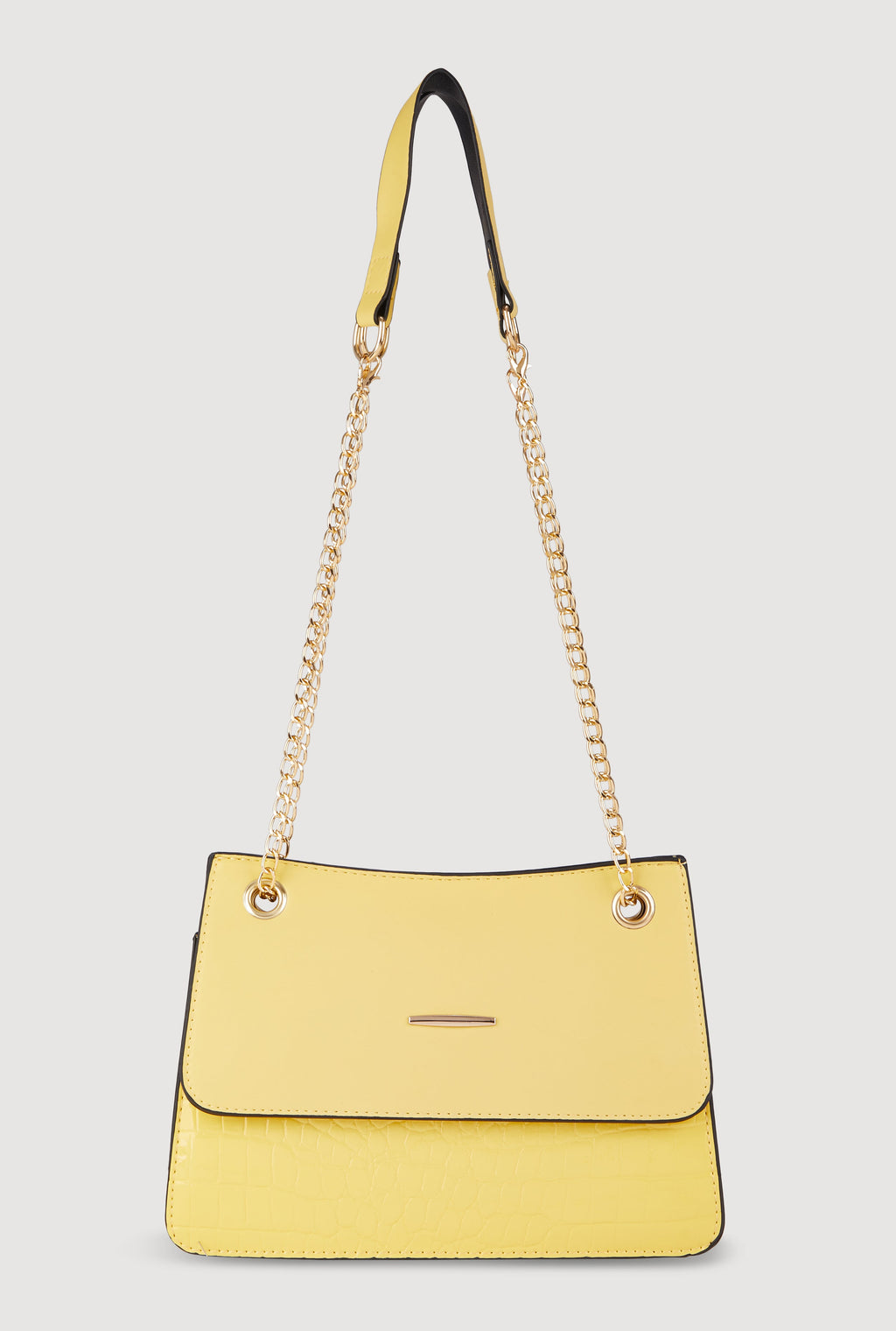 Chic Metallic Faux Leather Crossbody Bag with Removable Strap