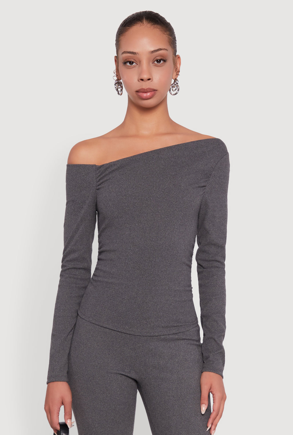 One Shoulder Long Sleeve Blouse