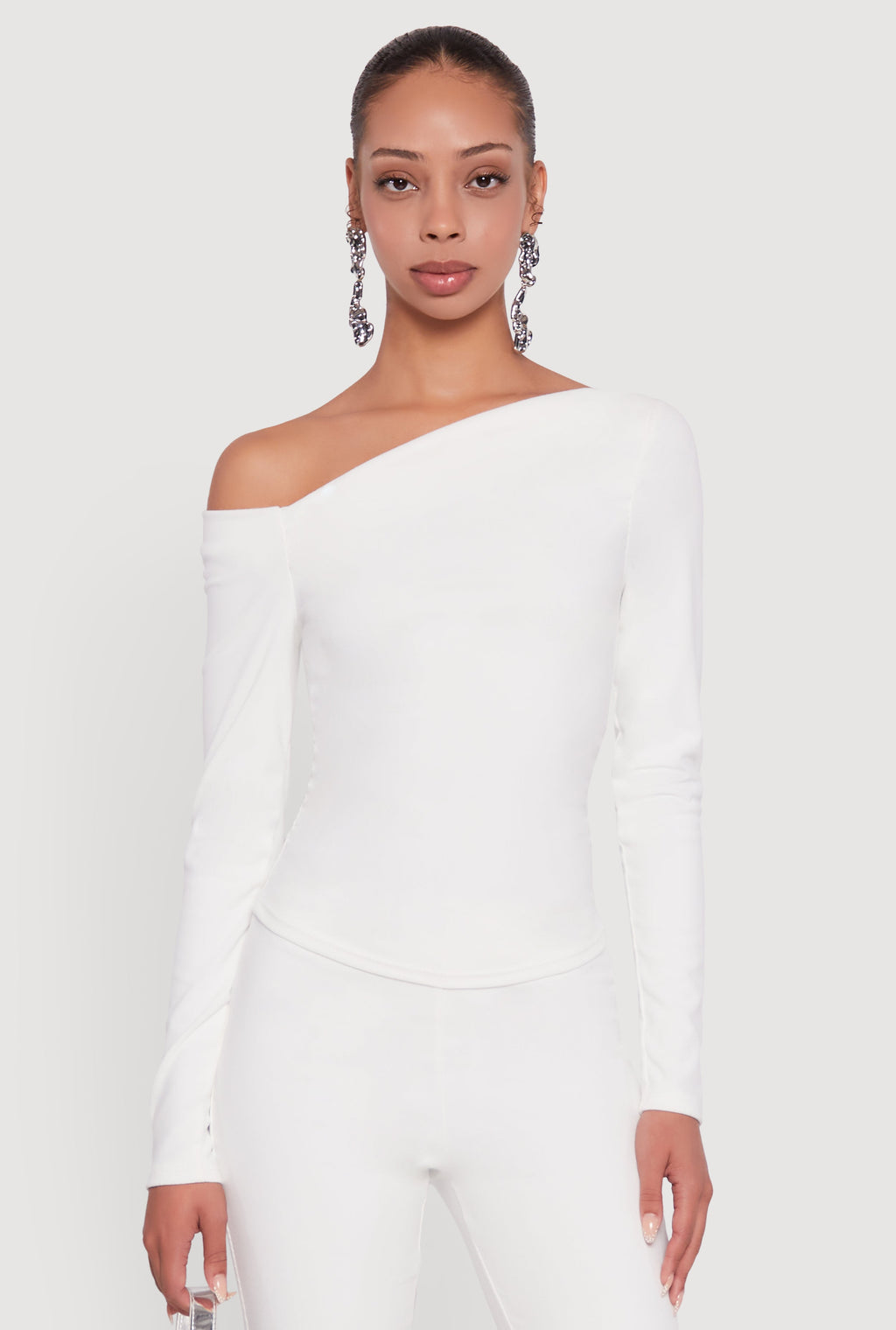 One Shoulder Long Sleeve Blouse