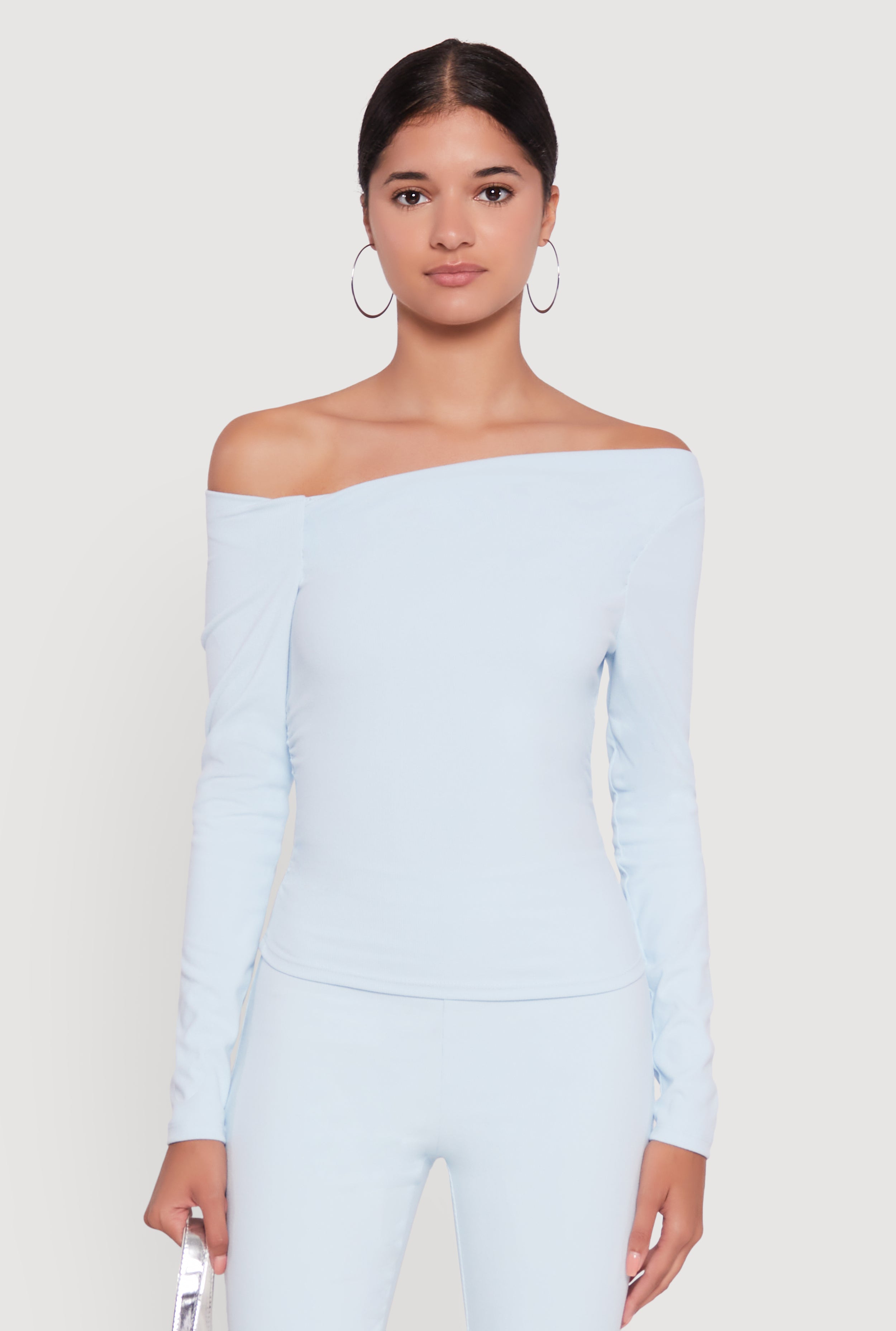 One Shoulder Long Sleeve Blouse