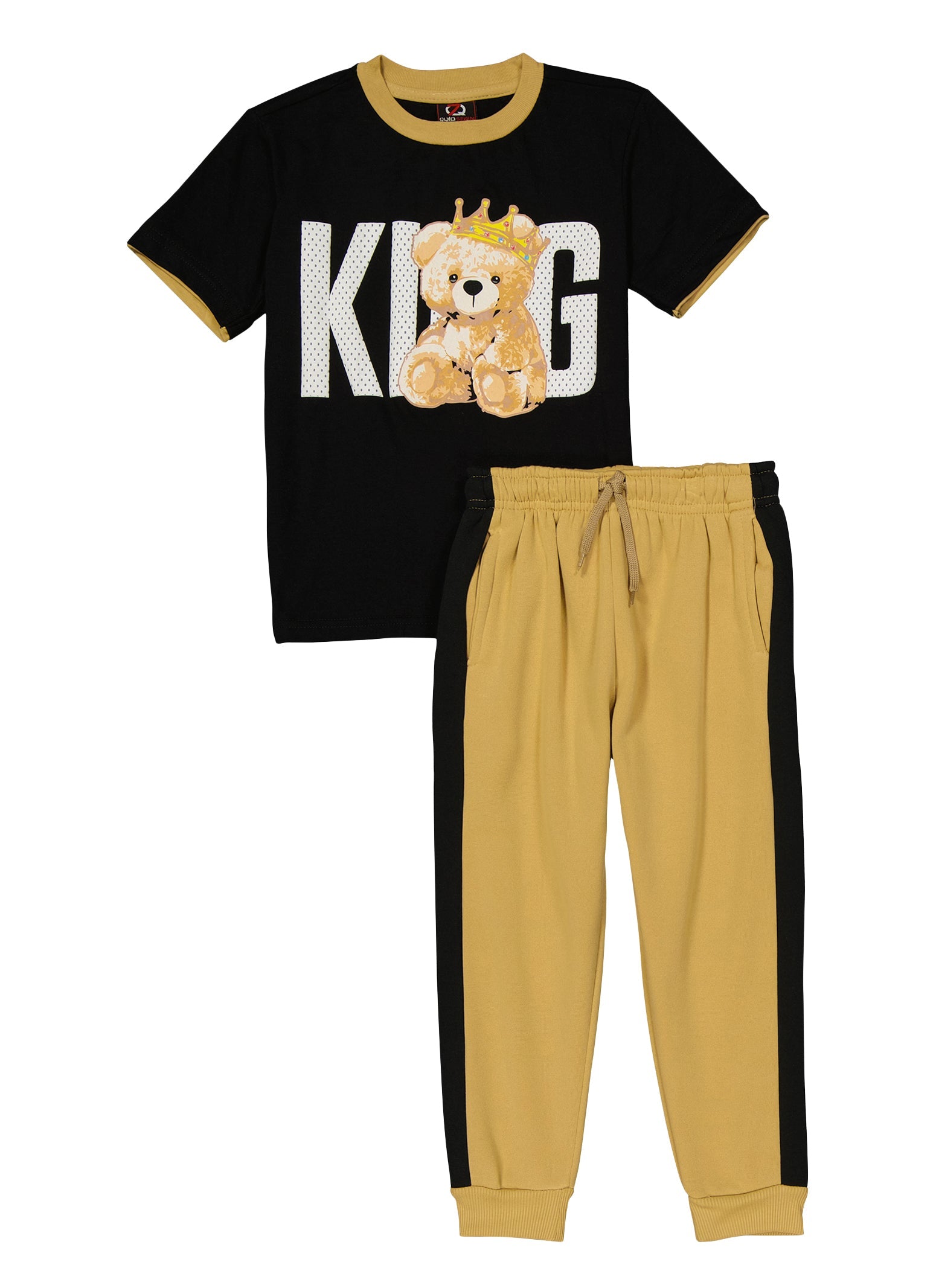 Little Boys King Graphic Tee and Fleece Joggers