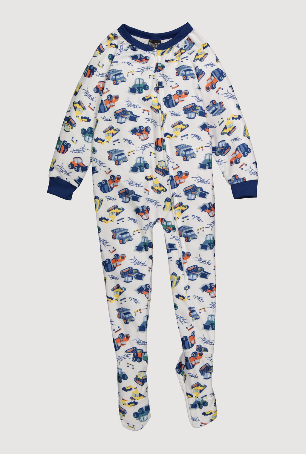 Little Boys Patterned Crew Neck Footed Pajamas