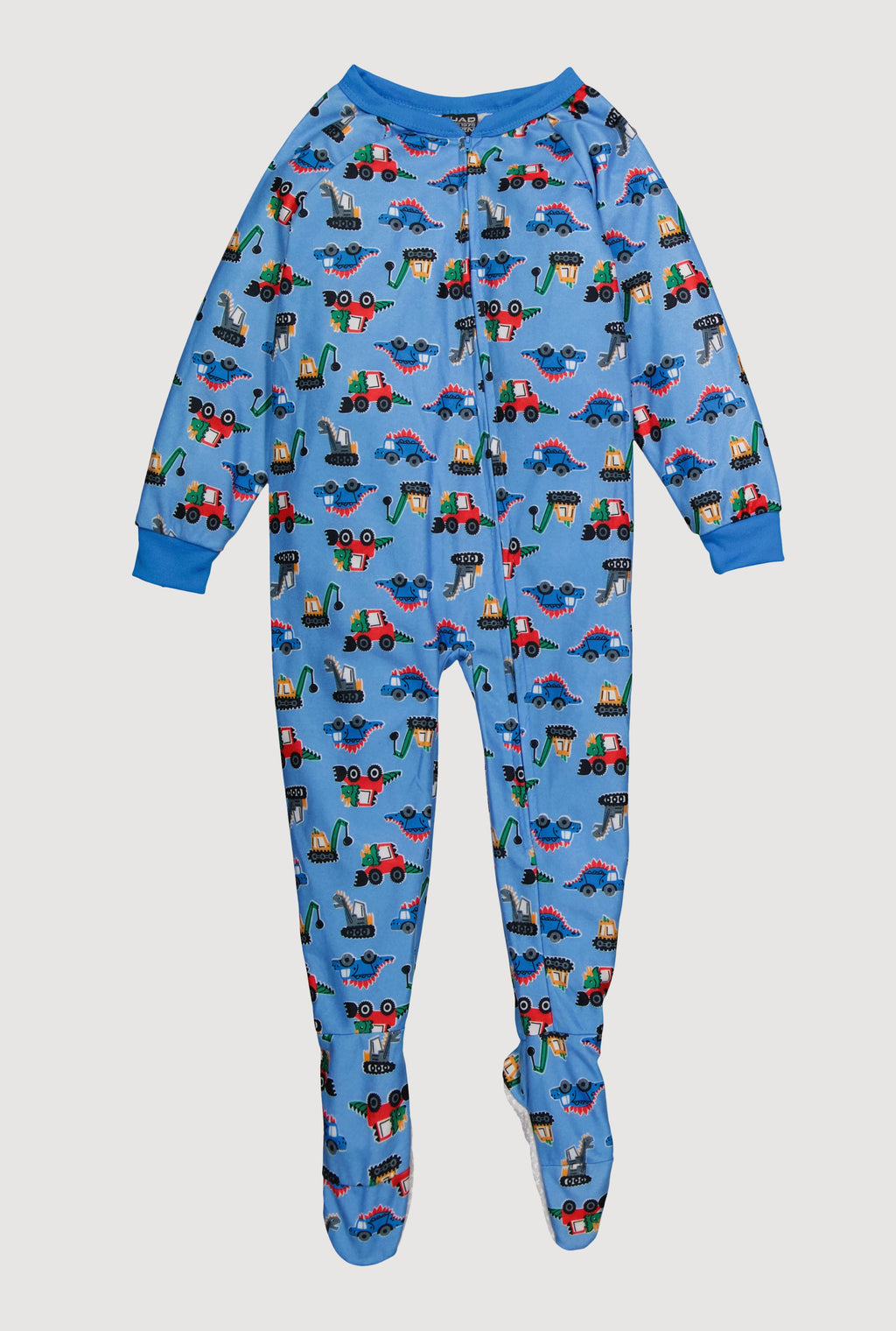 Little Boys Patterned Crew Neck Footed Pajamas