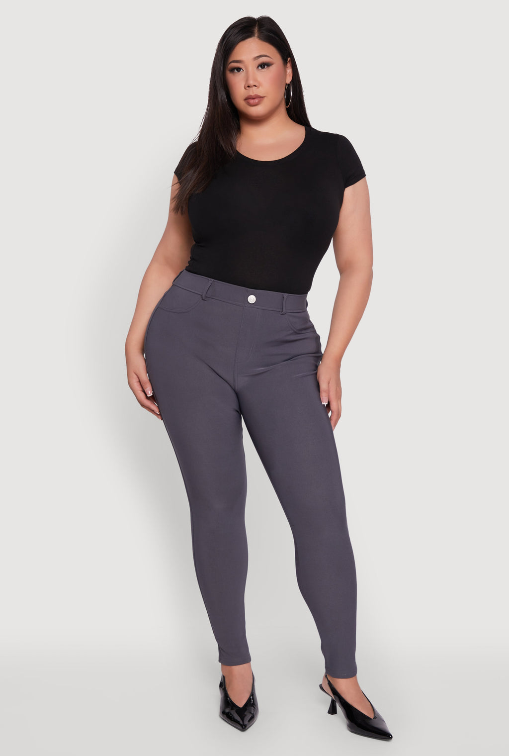 Plus Size Scuba High Waisted Push Up Dress Pants