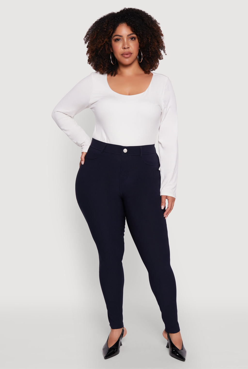 Plus Size Scuba High Waisted Push Up Dress Pants