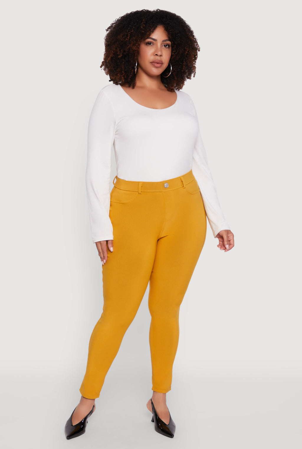 Plus Size Scuba High Waisted Push Up Dress Pants