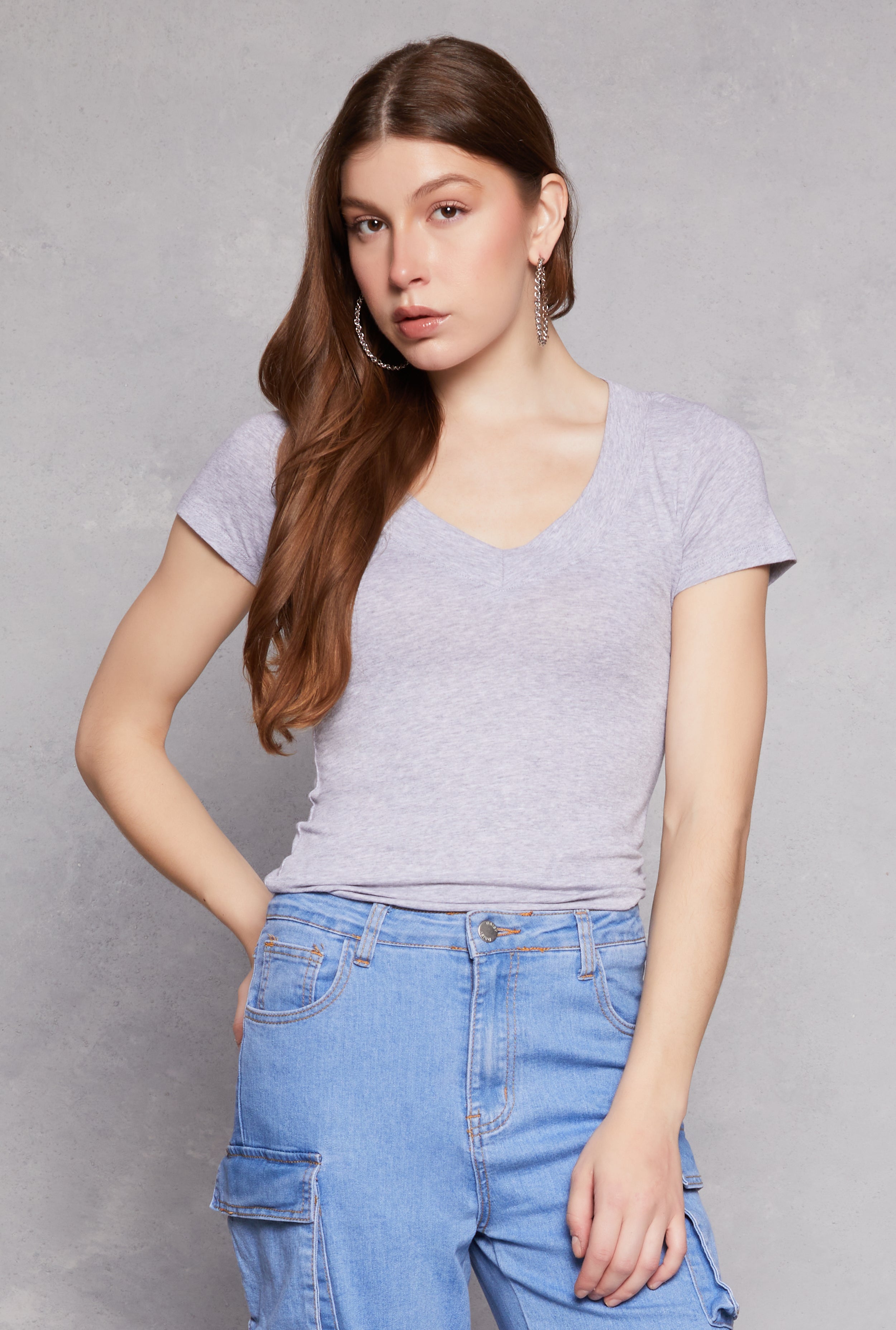 Short Sleeve V Neck T Shirt