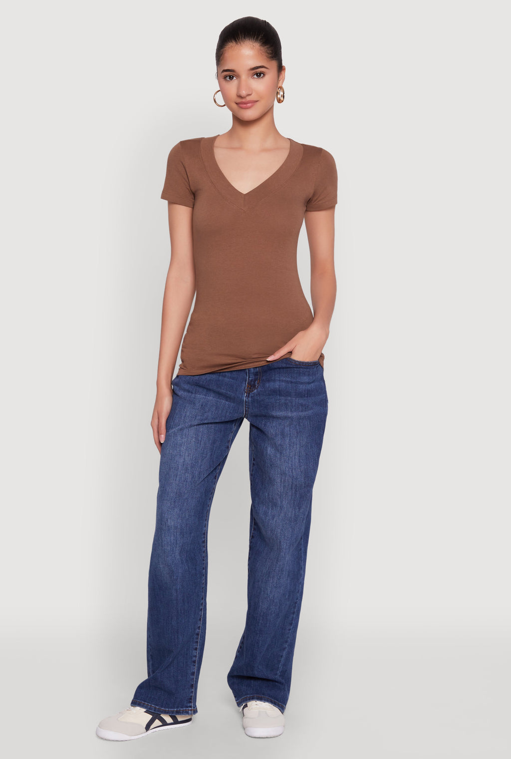 Short Sleeve V Neck T Shirt