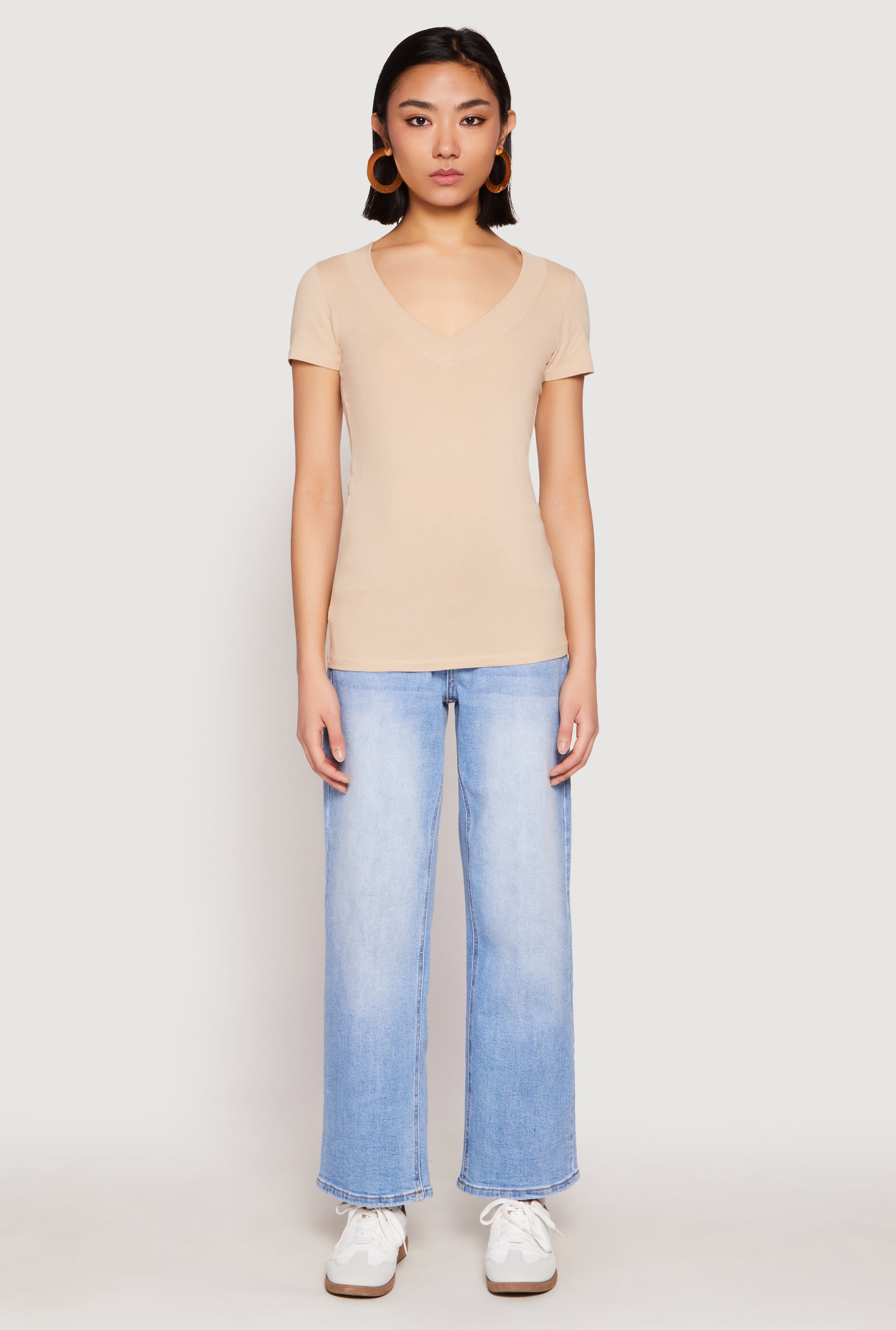 Short Sleeve V Neck T Shirt