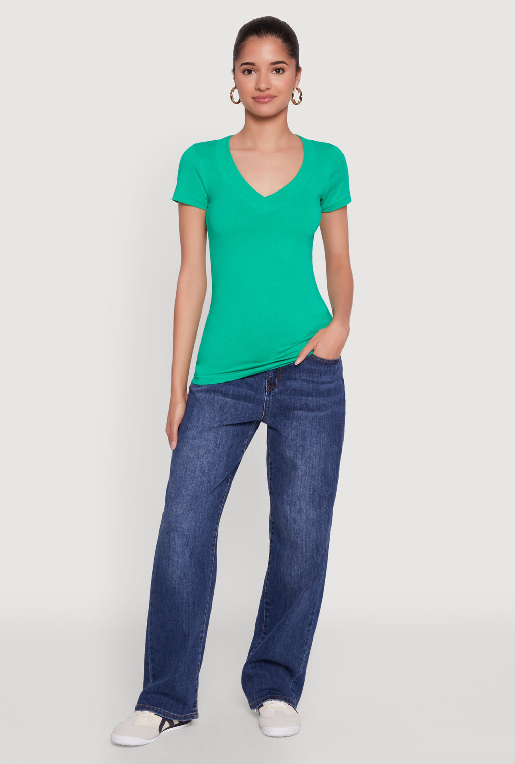 Short Sleeve V Neck T Shirt