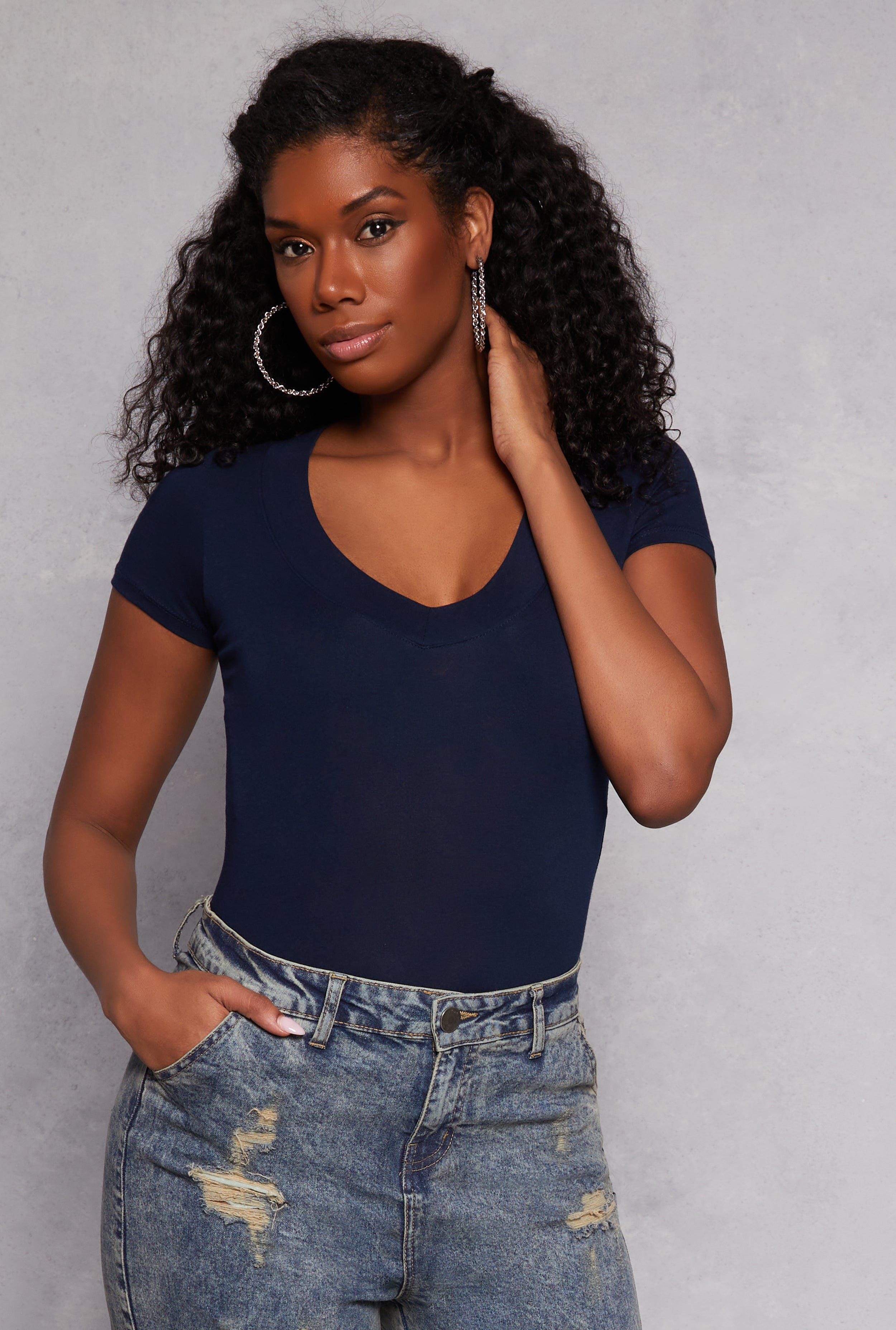 Short Sleeve V Neck T Shirt