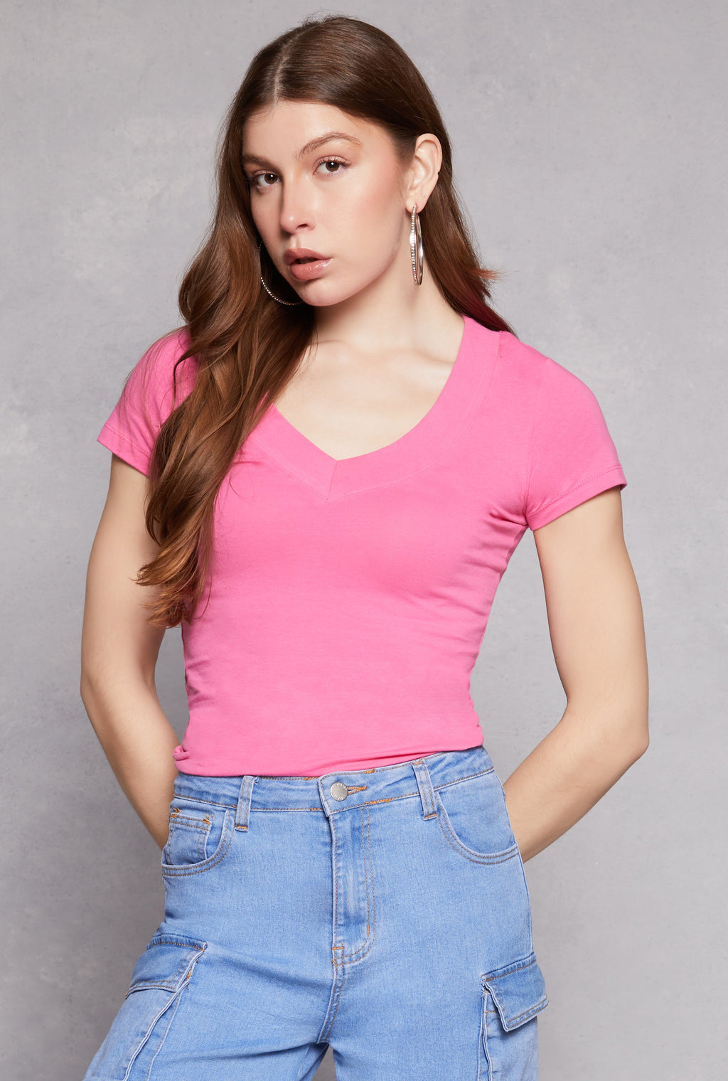 Short Sleeve V Neck T Shirt