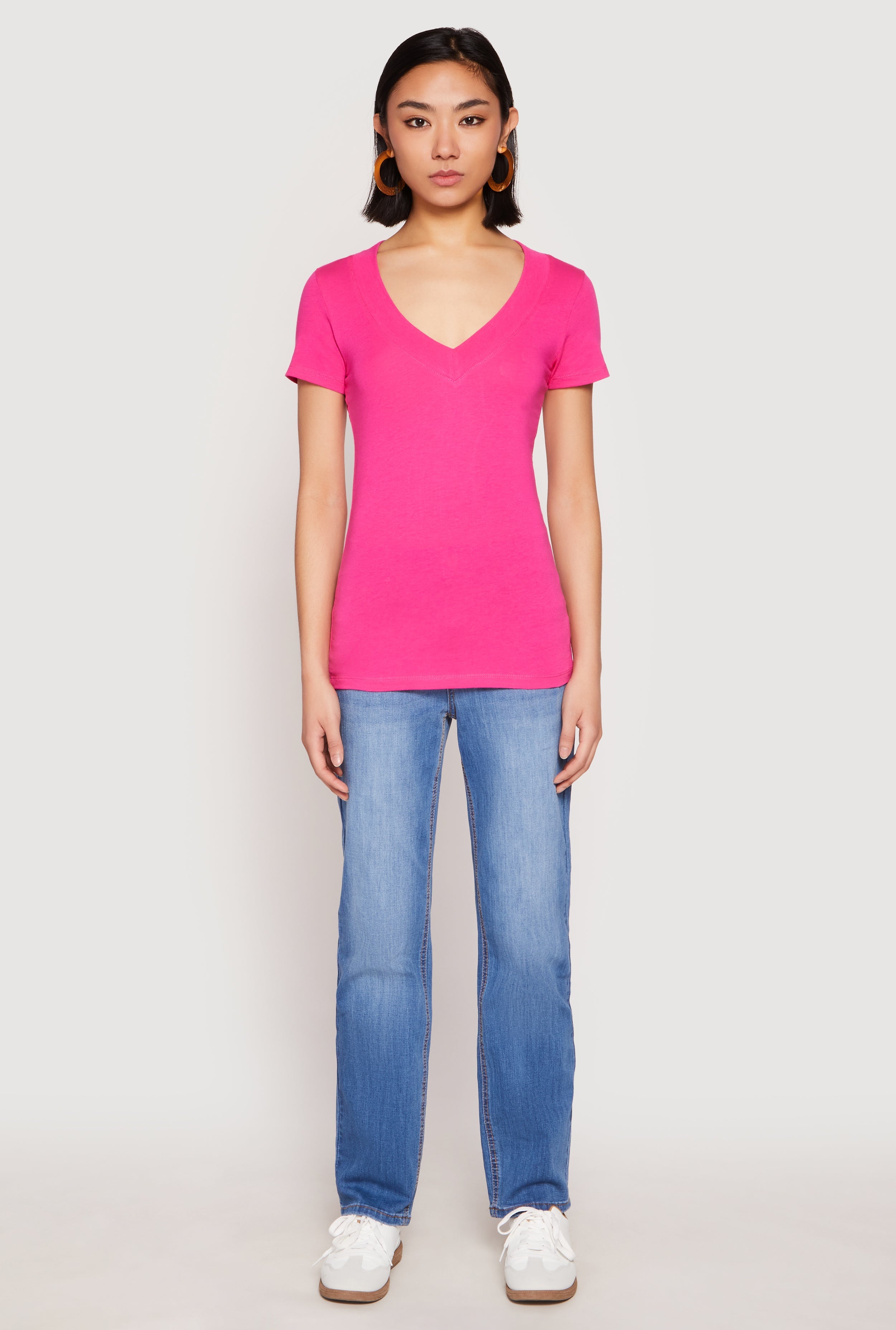 Short Sleeve V Neck T Shirt