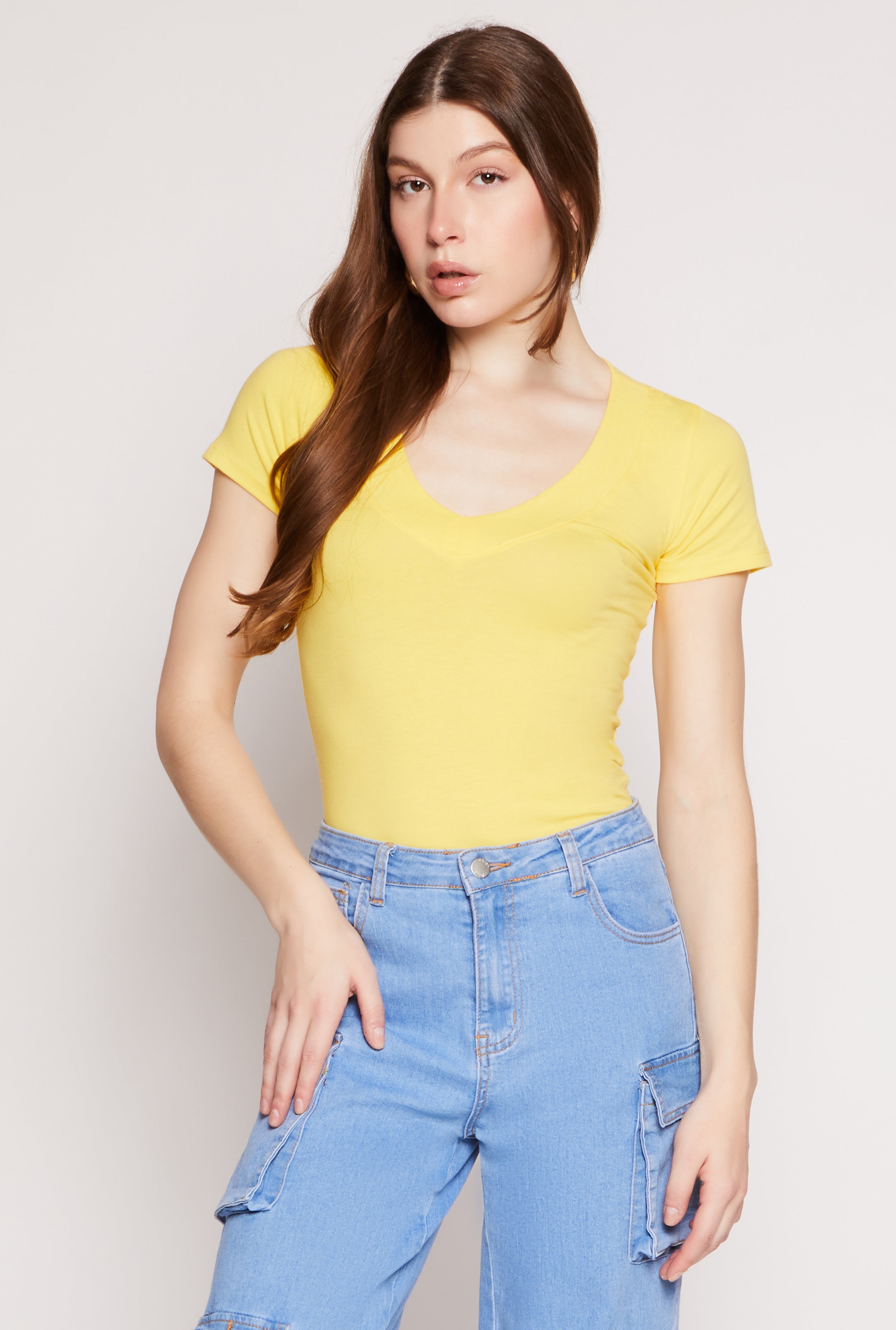 Short Sleeve V Neck T Shirt