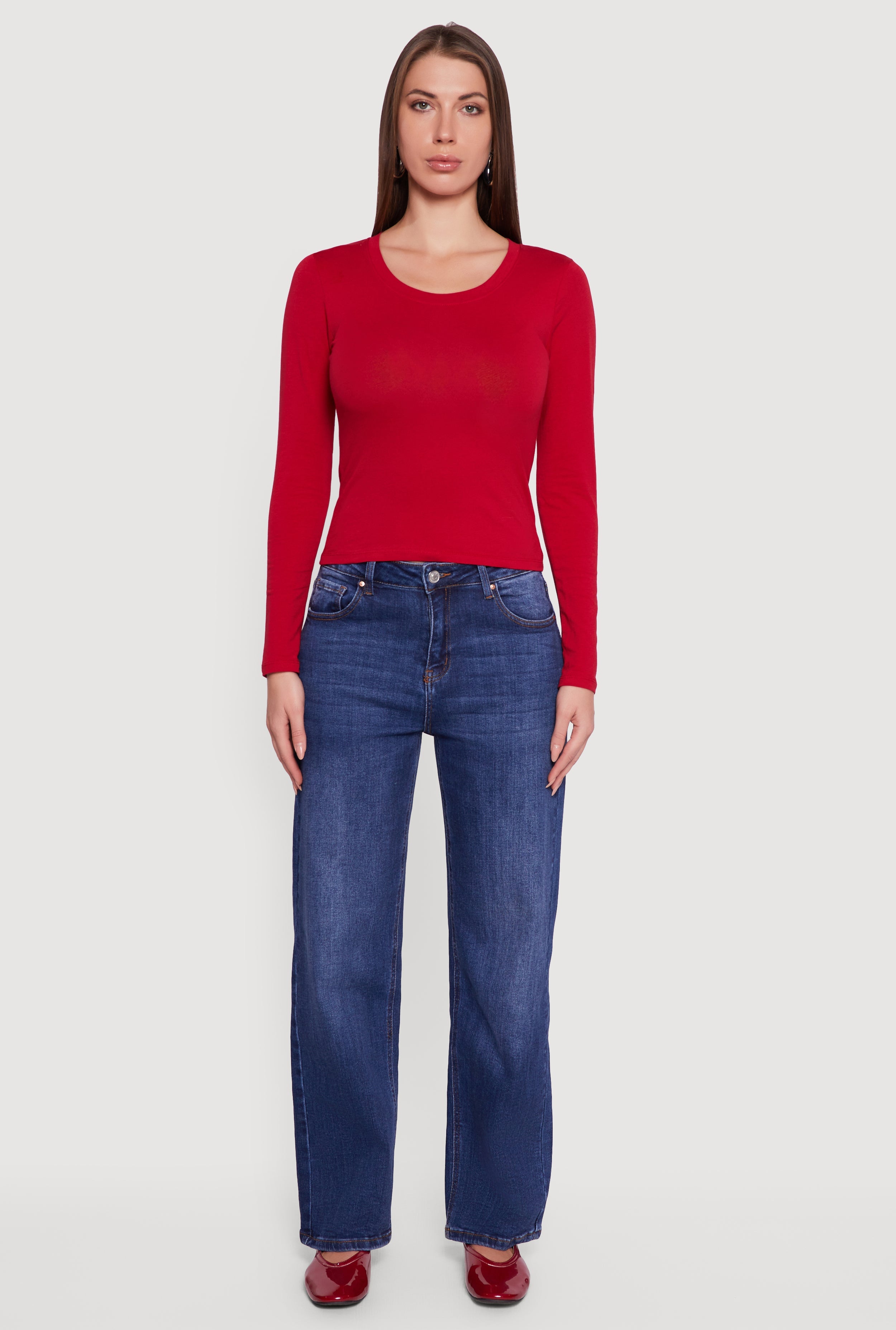 Long Sleeve Scoop Neck Tee