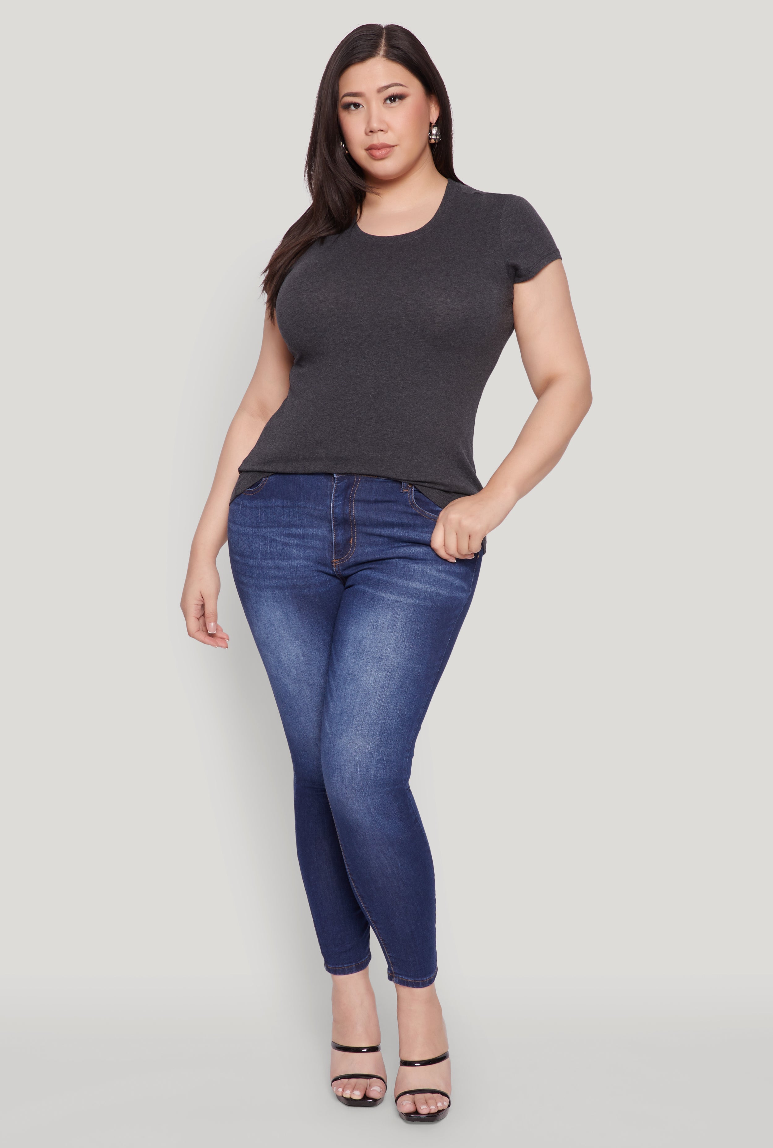 Plus Size Basic Crew Neck Tee