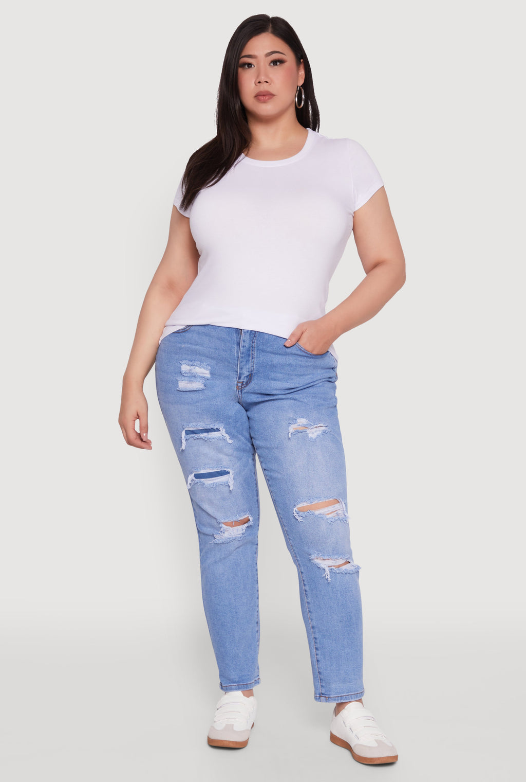 Plus Size Basic Crew Neck Tee