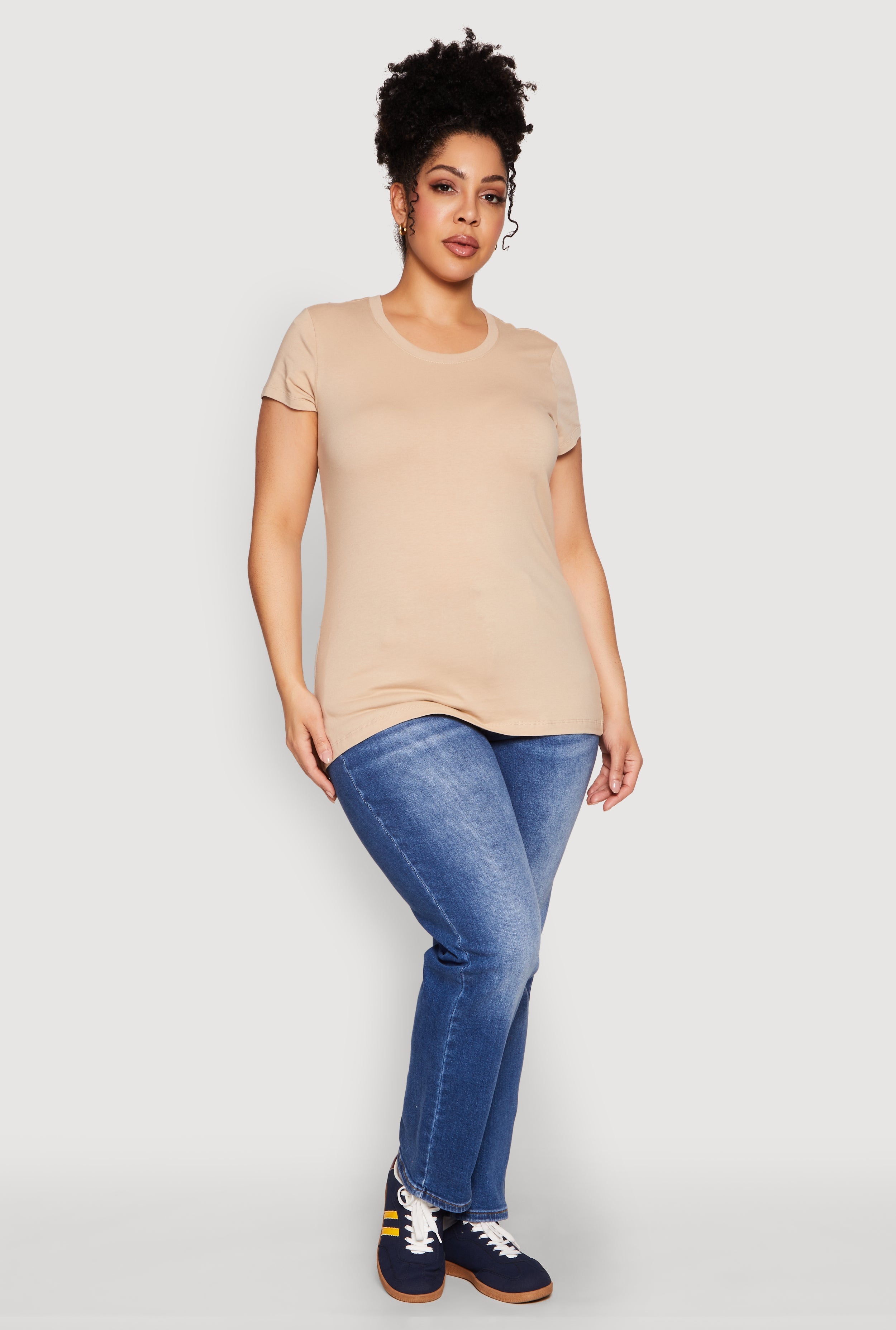 Plus Size Basic Crew Neck Tee