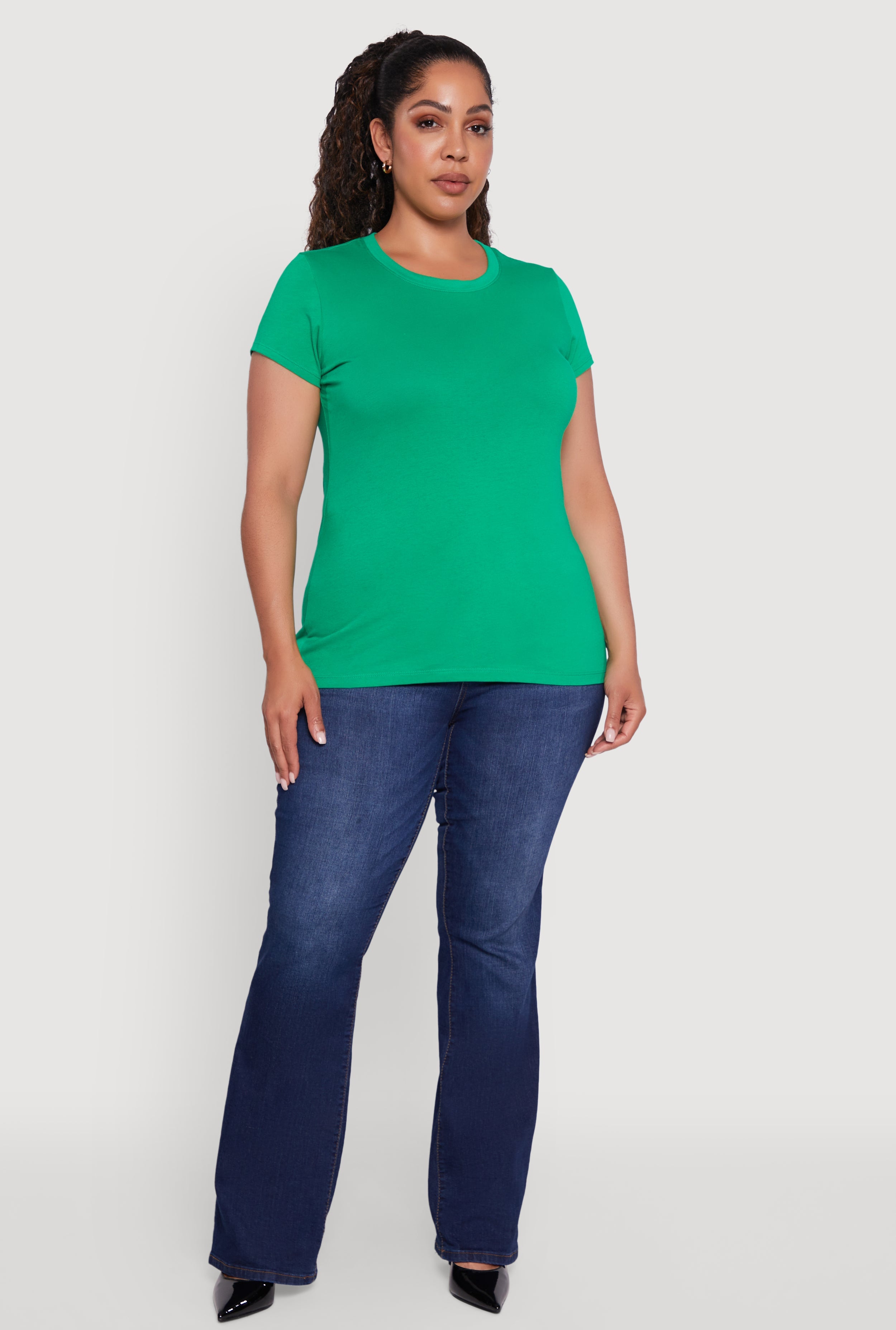 Plus Size Basic Crew Neck Tee