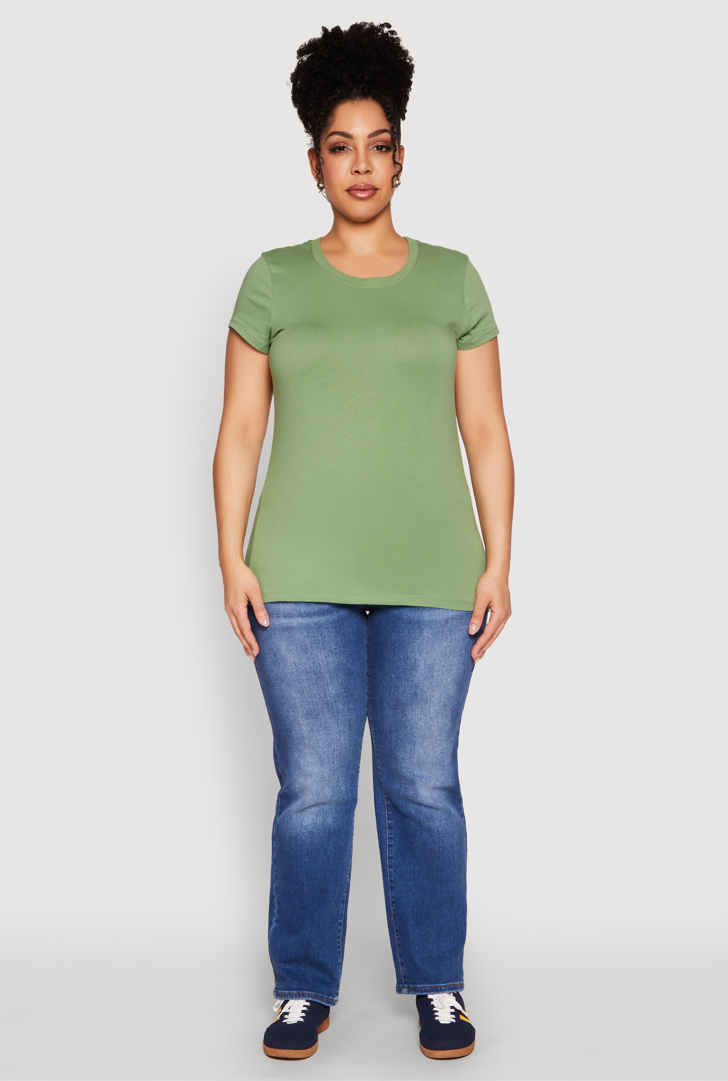 Plus Size Basic Crew Neck Tee